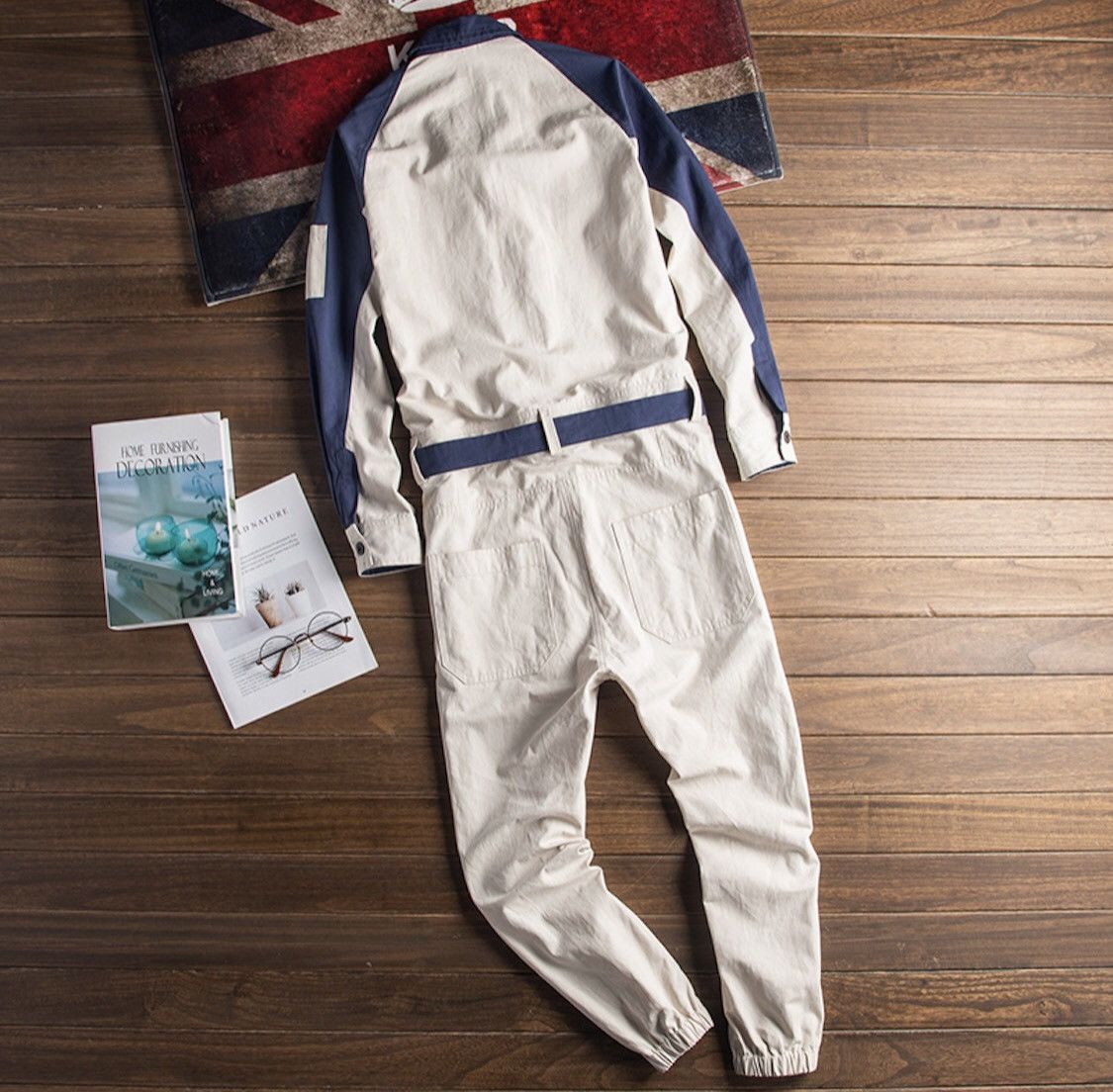 Designer × Japanese Brand Contrast Patchwork Coveralls with Belts Size US 28 / EU 44 - 2 Thumbnail