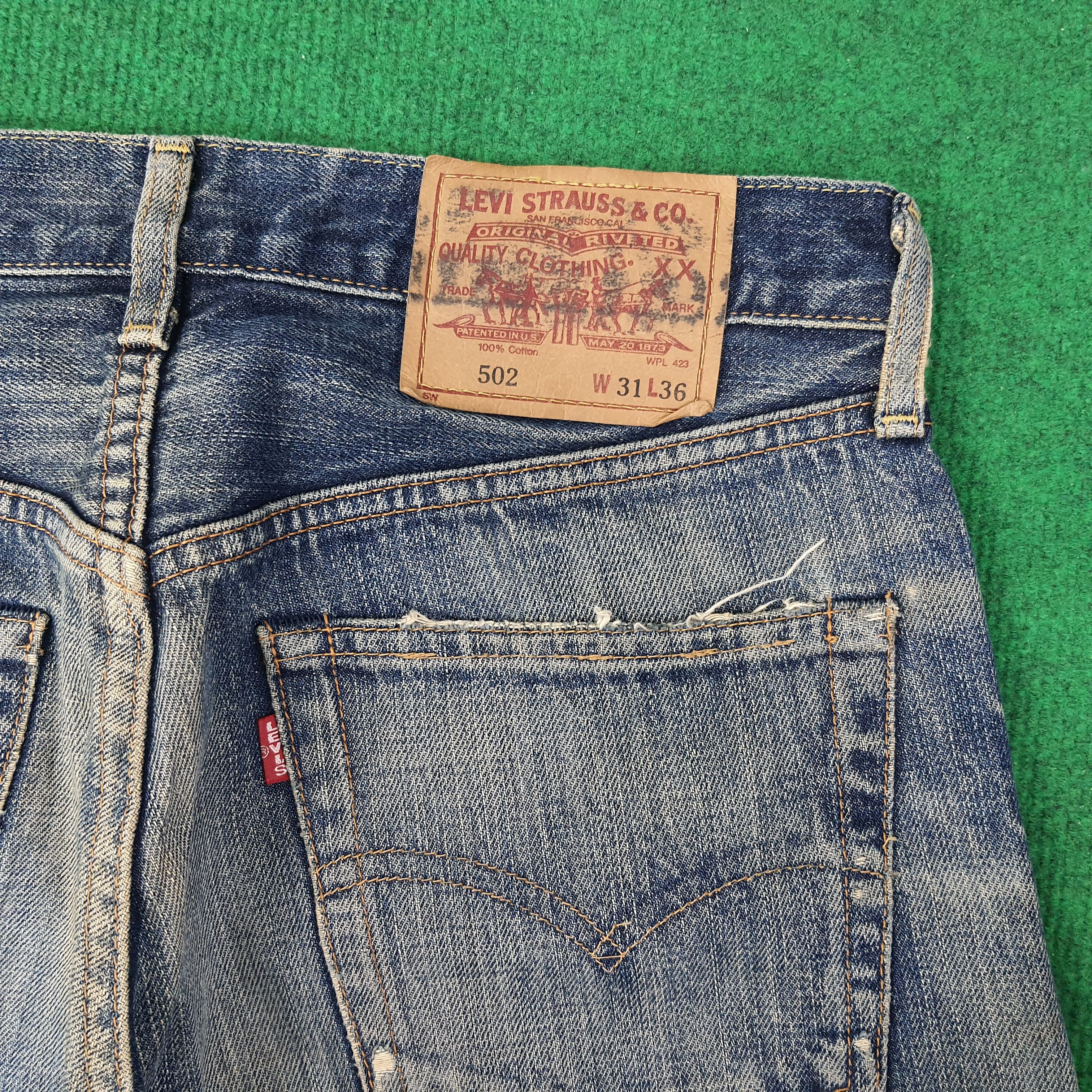 Levi's Vintage Levi's 502 Selvedge Distressed Jeans C258N13 Size US 29 - 4 Thumbnail