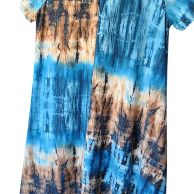 Wanderlust Wanderlust LA Size Medium Graphic Print Dress - Brown & Blue Size M / US 6-8 / IT 42-44 - 6 Thumbnail