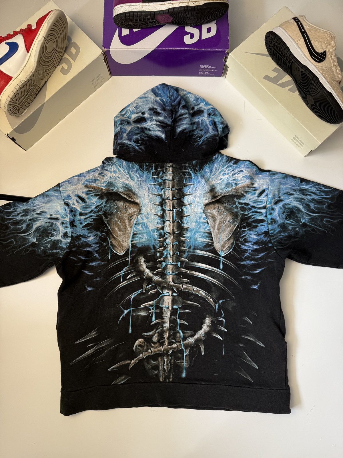 Affliction × Vintage Hoodie Spiral vintage Skulls opium Avantgarde sk8 y2k Size US L / EU 52-54 / 3 - 14 Thumbnail