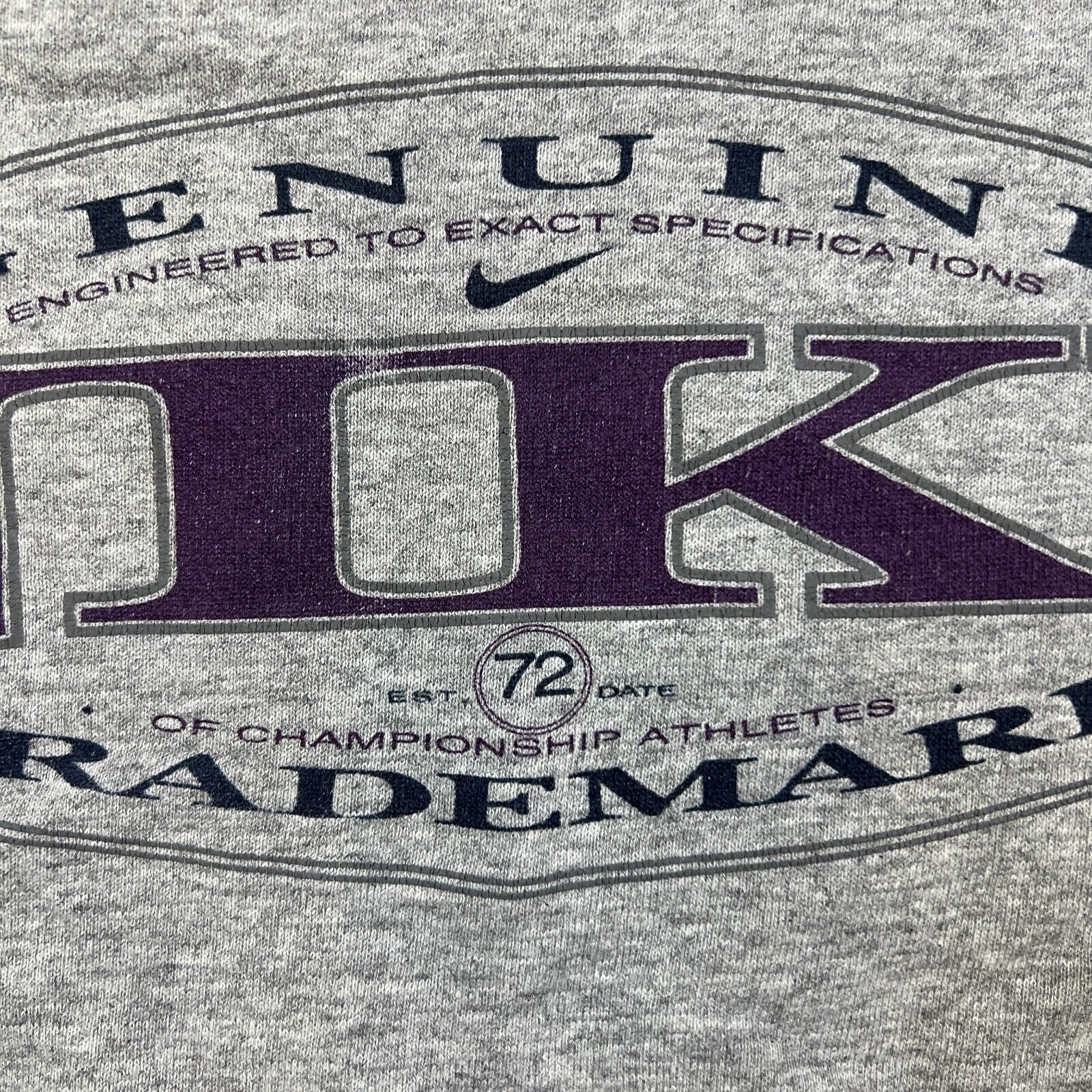Nike × Vintage 90s Nike Sweatshirt XL USA Center Logo Short Sleeve Crewneck Size US XL / EU 56 / 4 - 4 Thumbnail