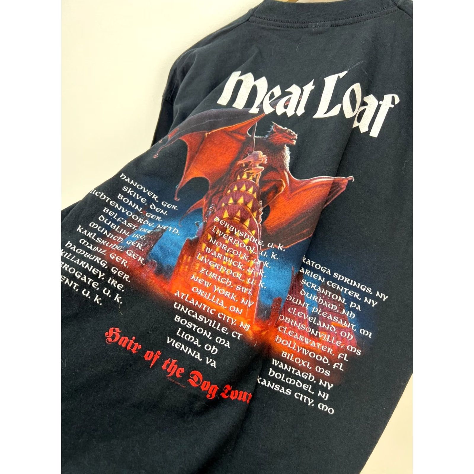 Fruit Of The Loom Meat Loaf 2005 Hair Of The Dog Tour T-Shirt Size XL Vintage Black Graphic Print Short Sleeve Crew Neck Mens XL Shirt Size US XL / EU 56 / 4 - 8 Thumbnail