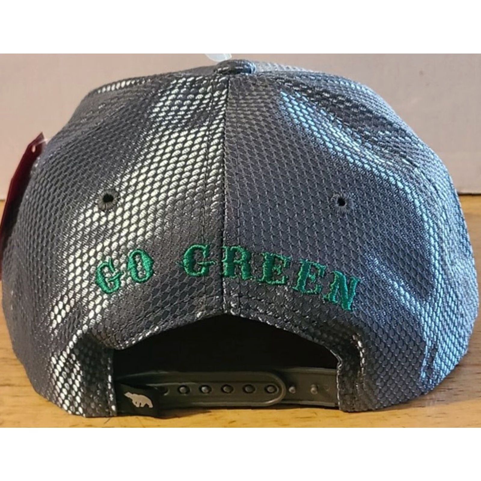 Vintage BIG BEAR ADJUSTABLE SNAPBACK BASEBALL CAP GRAY MARIJUANA LEAF AMERICAN FLAG USA GO GREEN MENS Size ONE SIZE - 2 Thumbnail