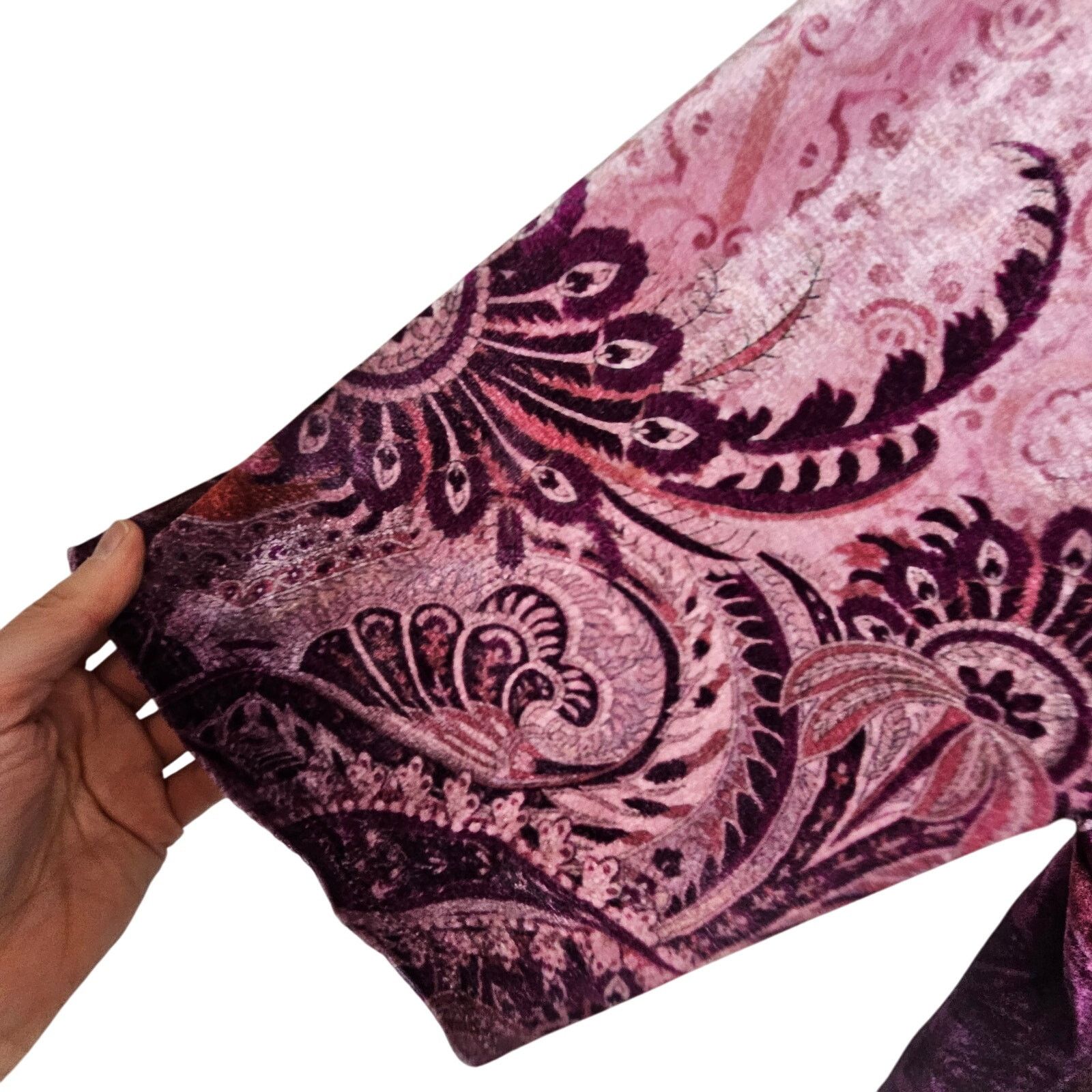 AVA CATHERSIDE Catherines Blouse Velvet Vneck Shirt Pink Purple Women 4X Size 4XL / US 24-26 - 3 Thumbnail