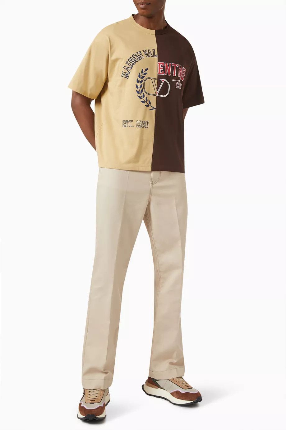 Valentino o1y0525 Logo T-Shirt in Brown/Beige Size US S / EU 44-46 / 1 - 4 Thumbnail