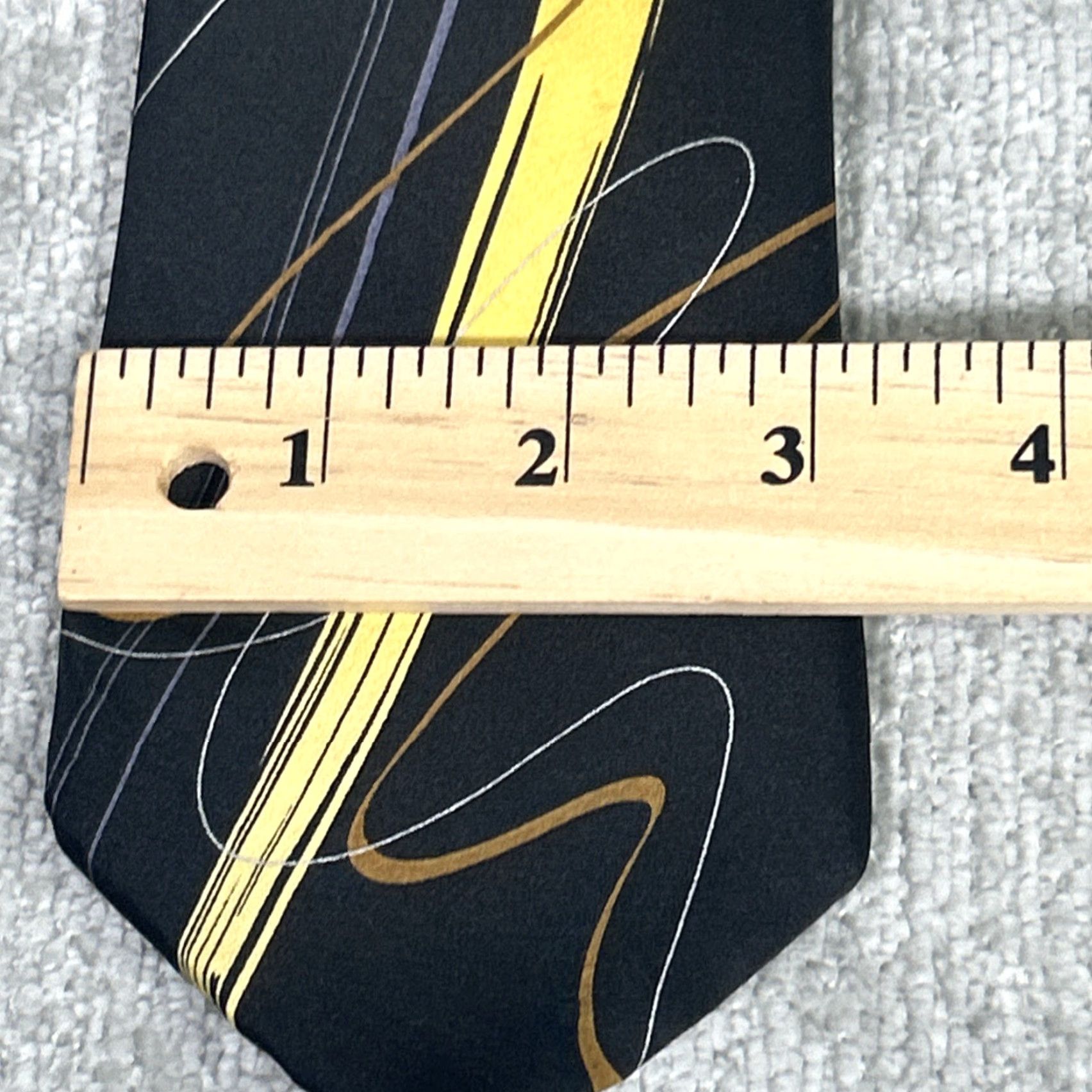 Vintage Garcia Necktie Tie Men One Size Black 100% Silk Geometric Happy Birthday Collection Abstract 60" Long Classic Width Designer Vintage: No Size ONE SIZE - 6 Thumbnail