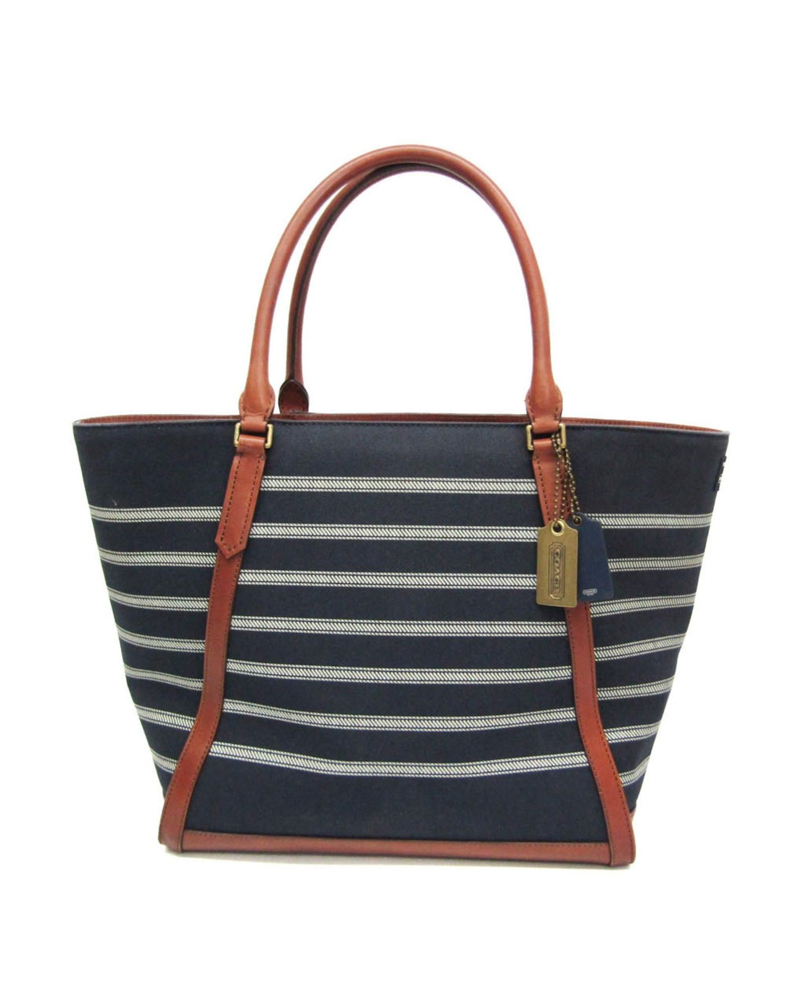 image of Coach Canvas And Leather Tote Bag For Women in Navy