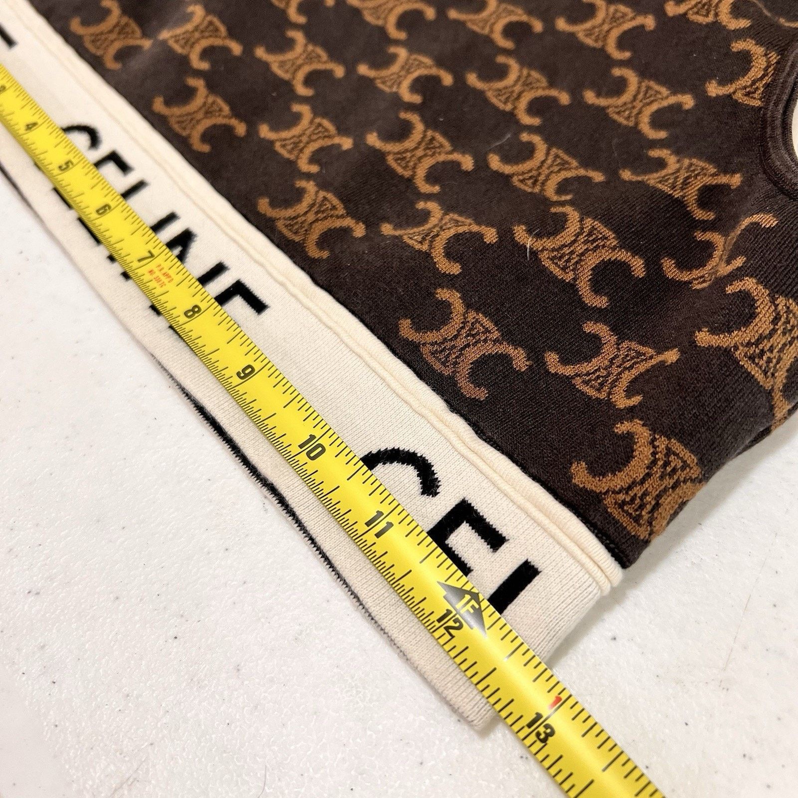 Celine Celine Monogram Crop Sports Bra Silk Cotton (M) Brown Size M / US 6-8 / IT 42-44 - 7 Thumbnail