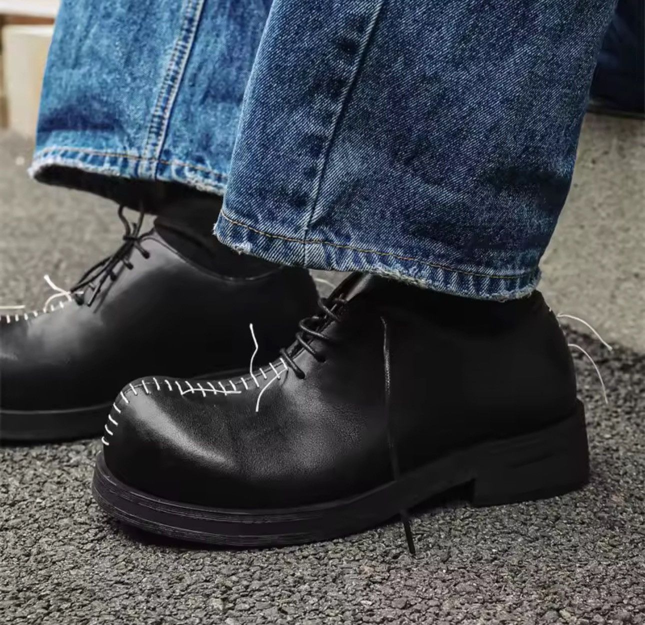 Other Real Genuine Leather Punk Gothic Derby Casual Shoes Boots Size US 11 / EU 44 - 6 Thumbnail