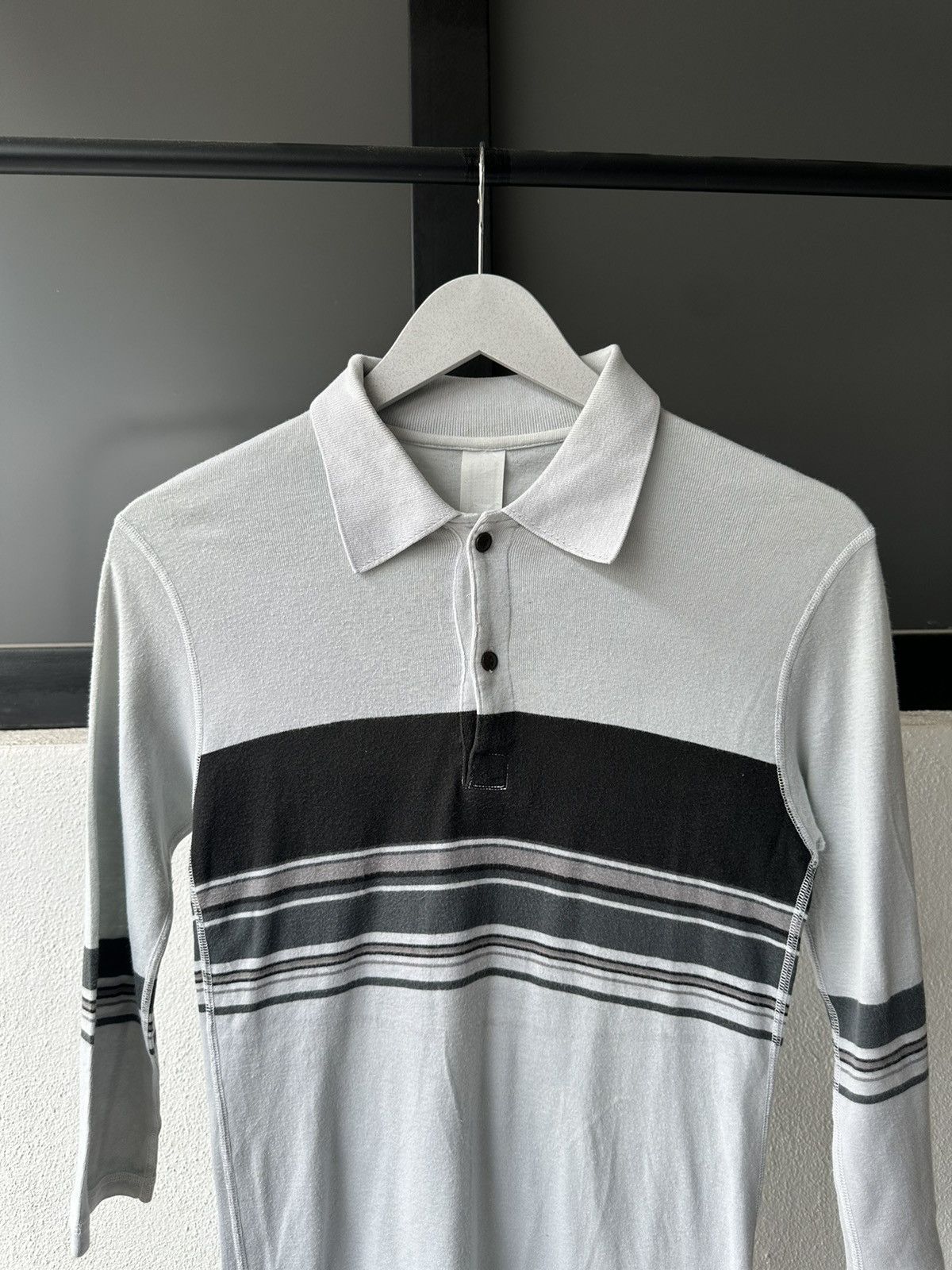 Attachment 2000s Attachment Japan striped polo quarter sleeve Size US M / EU 48-50 / 2 - 9 Thumbnail