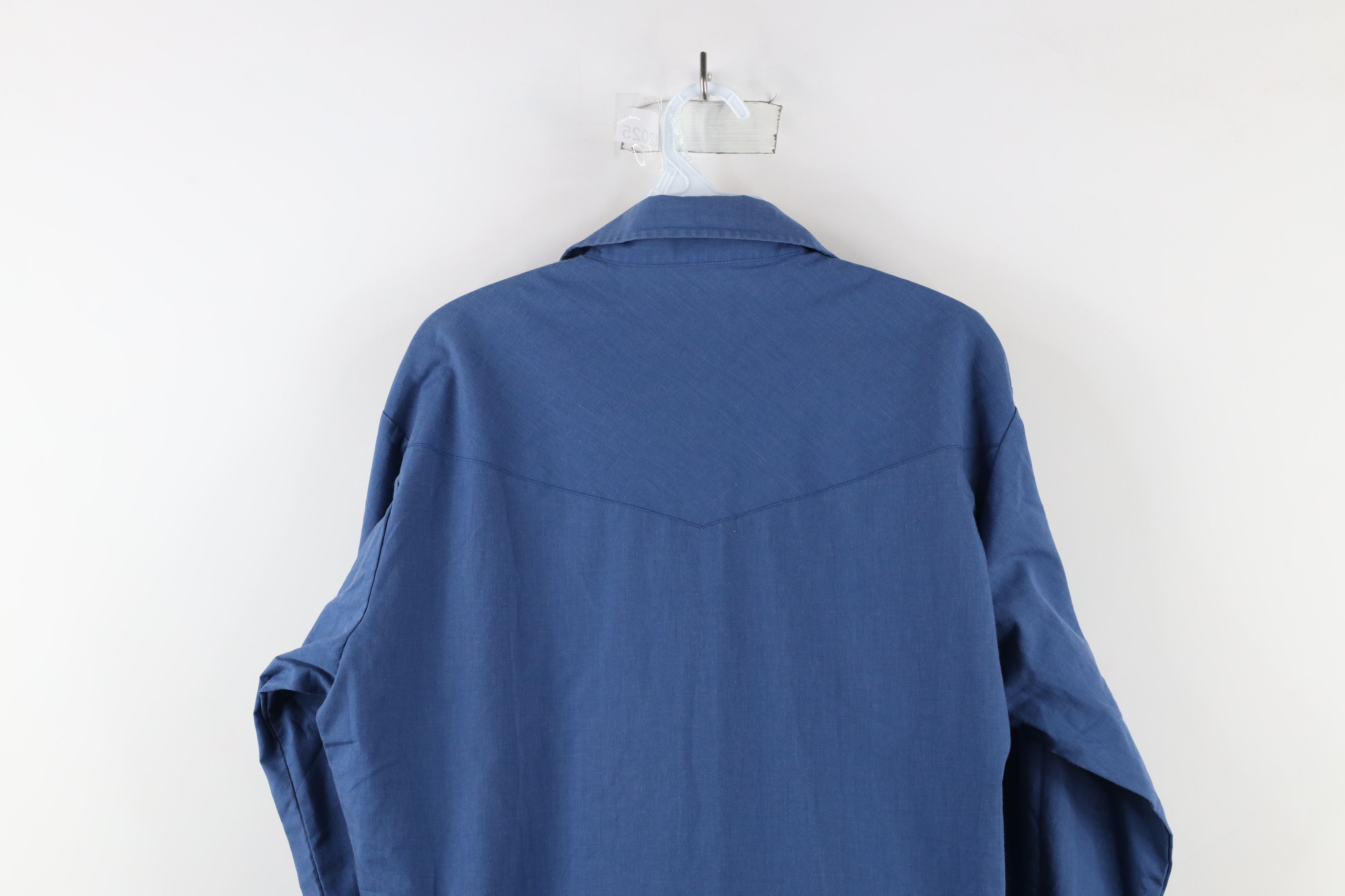Vintage Vintage 70s Rockabilly Snap Button Western Rodeo Shirt Blue Size US M / EU 48-50 / 2 - 10 Thumbnail