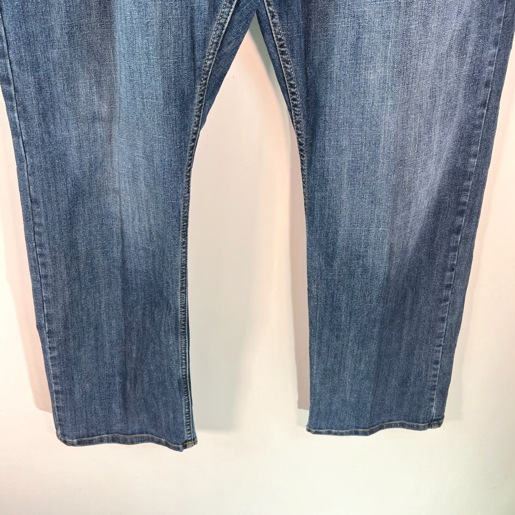 Wrangler Wrangler Mens High Rise Flat Front Stretch Blue Denim Straight Jeans Size 38X32 Size US 40 / EU 56 - 5 Thumbnail