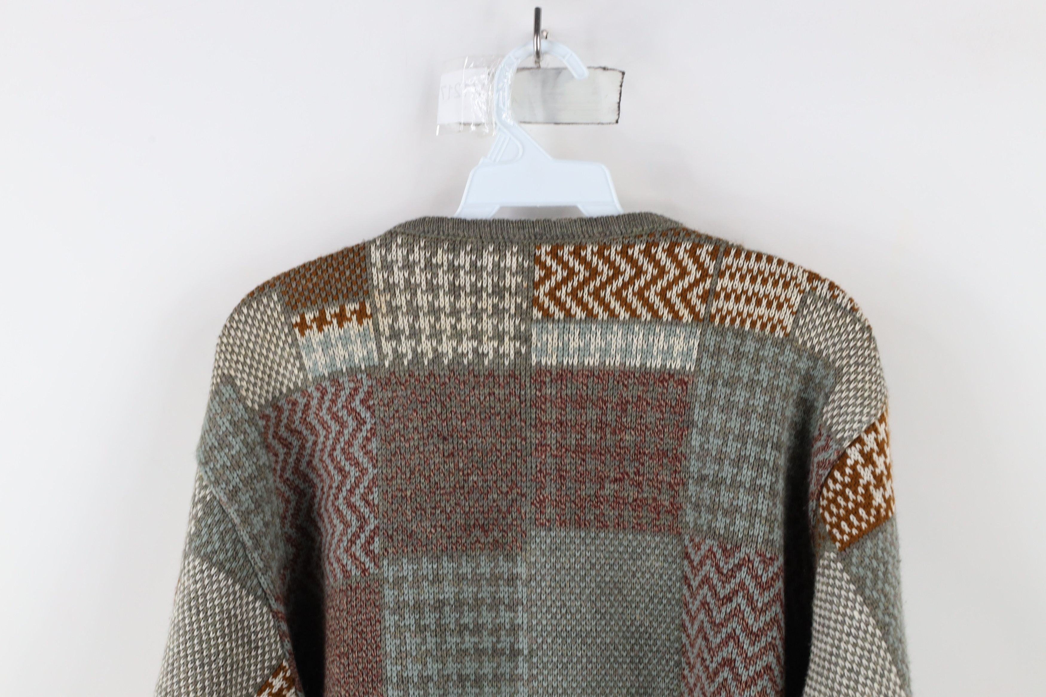 Vintage Vintage 90s Streetwear Checkered Patch Cardigan Sweater Size M / US 6-8 / IT 42-44 - 10 Thumbnail