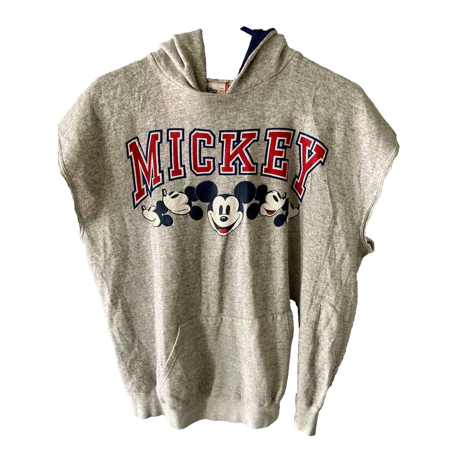 Disney Disney Mickey Mouse Light Gray Sleeveless Hoodie L USA 90s Size US L / EU 52-54 / 3 - 7 Thumbnail