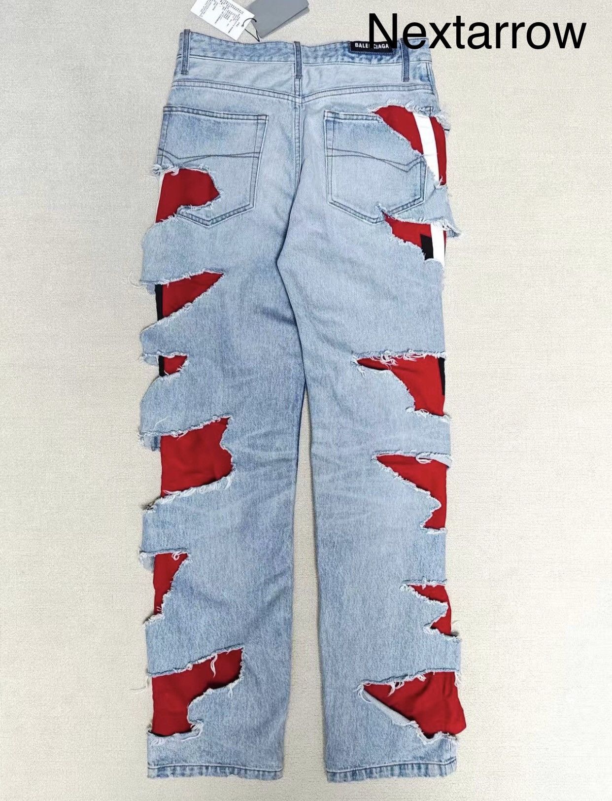 Balenciaga Balenciaga Tomorrow's World Show Double Denim Splicing Pants Size US 30 / EU 46 - 2 Thumbnail