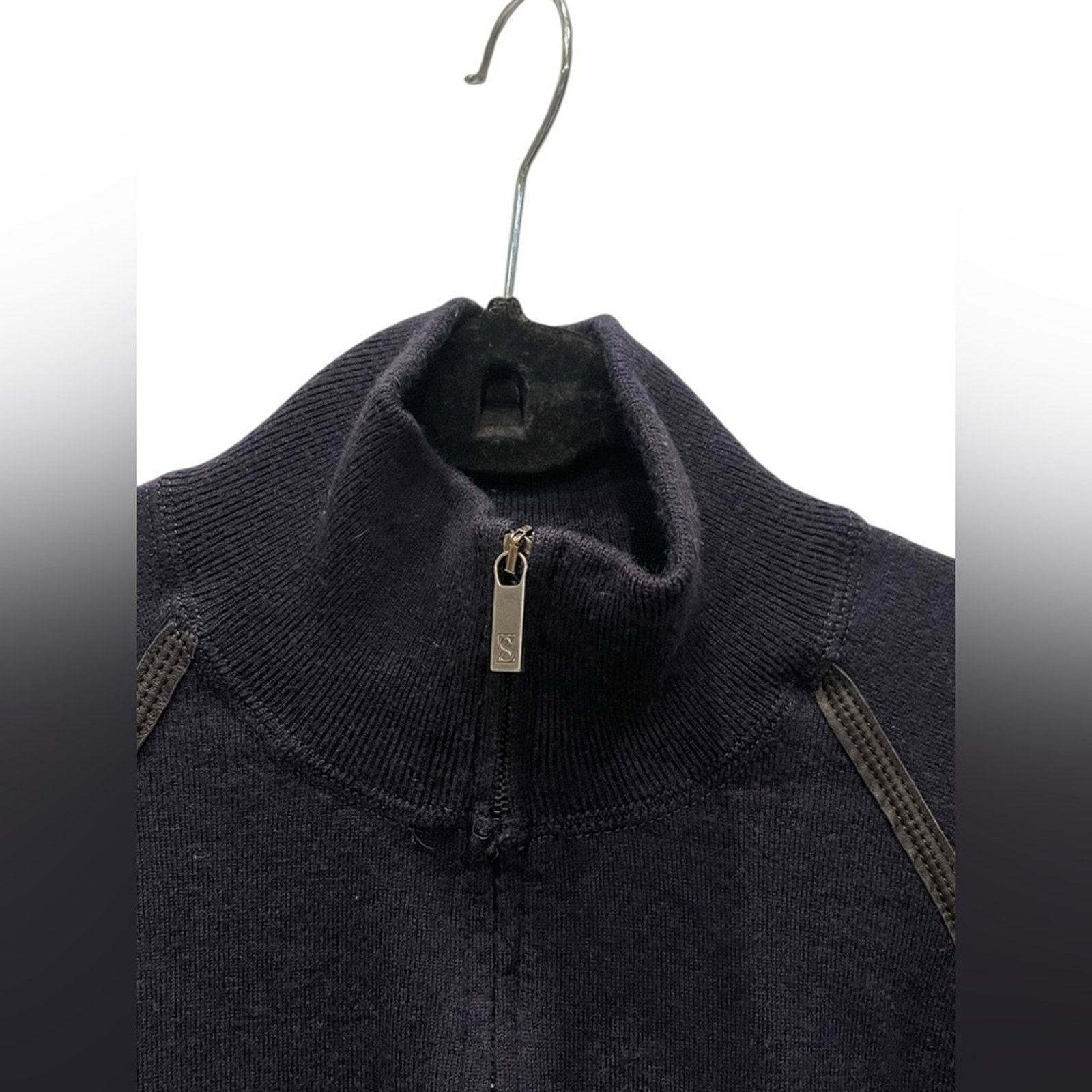 Ermenegildo Zegna Ermenegildo Zegna Sport Sweater Men L Blue 1/2 Zip Pullover Size US L / EU 52-54 / 3 - 4 Thumbnail