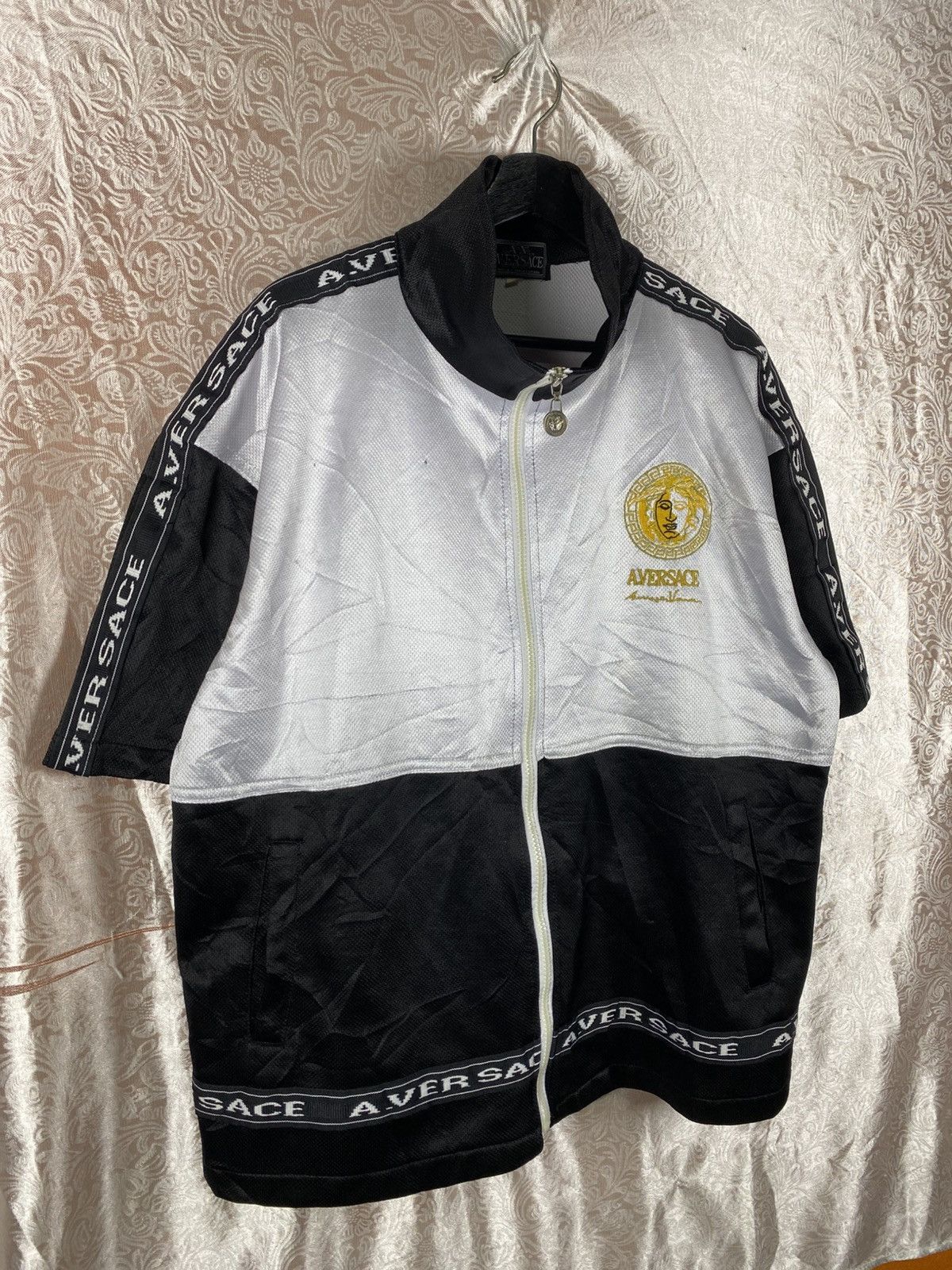 Japanese Brand A.VERSACE Medusa Track Jacket Black White Gold Embroidery Size US M / EU 48-50 / 2 - 5 Thumbnail