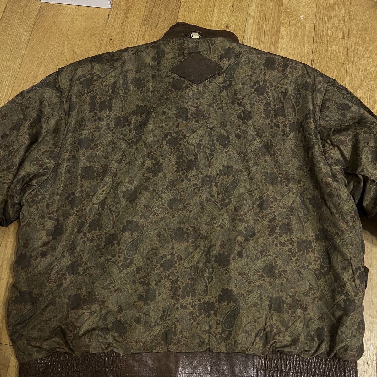 Other Vintage Brown Leather Bomber Jacket • Paisley Lining • XL Size US XL / EU 56 / 4 - 7 Thumbnail