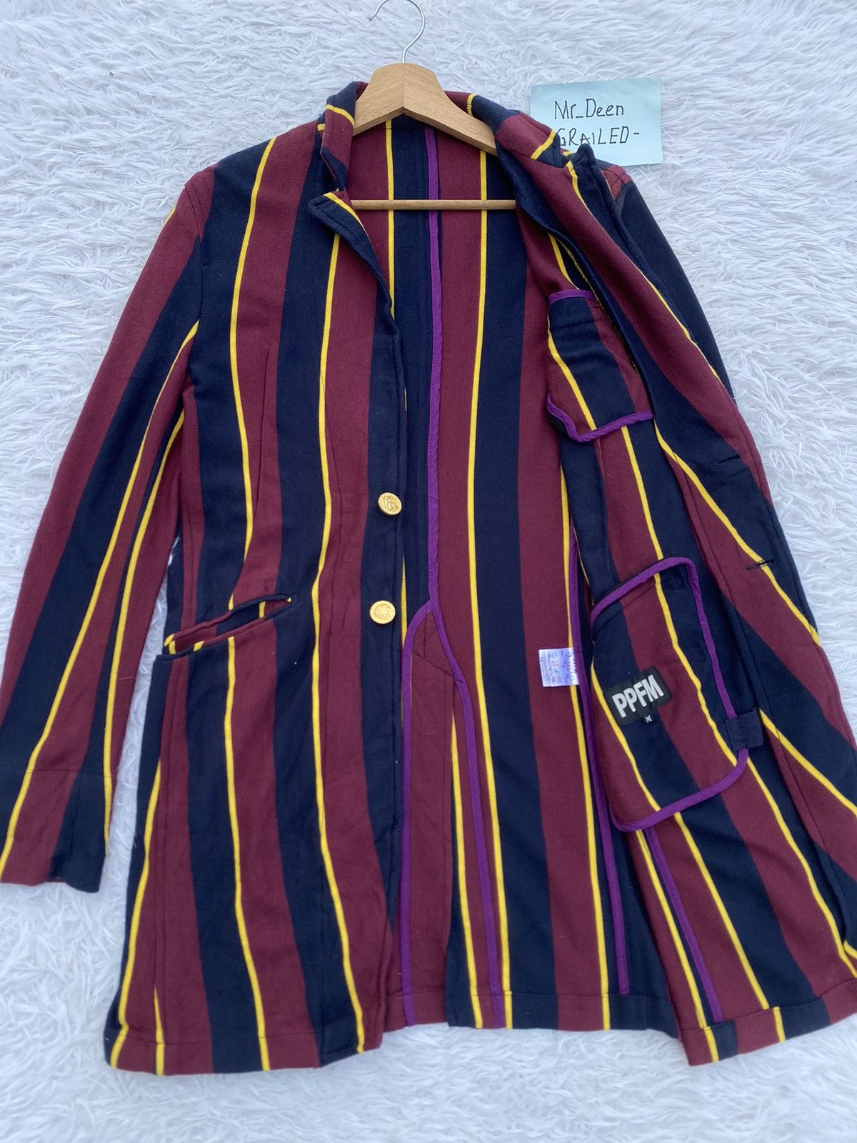 PPFM Rare Vintage PPFM Stripes Long Jacket/ Blazer Size US M / EU 48-50 / 2 - 9 Thumbnail