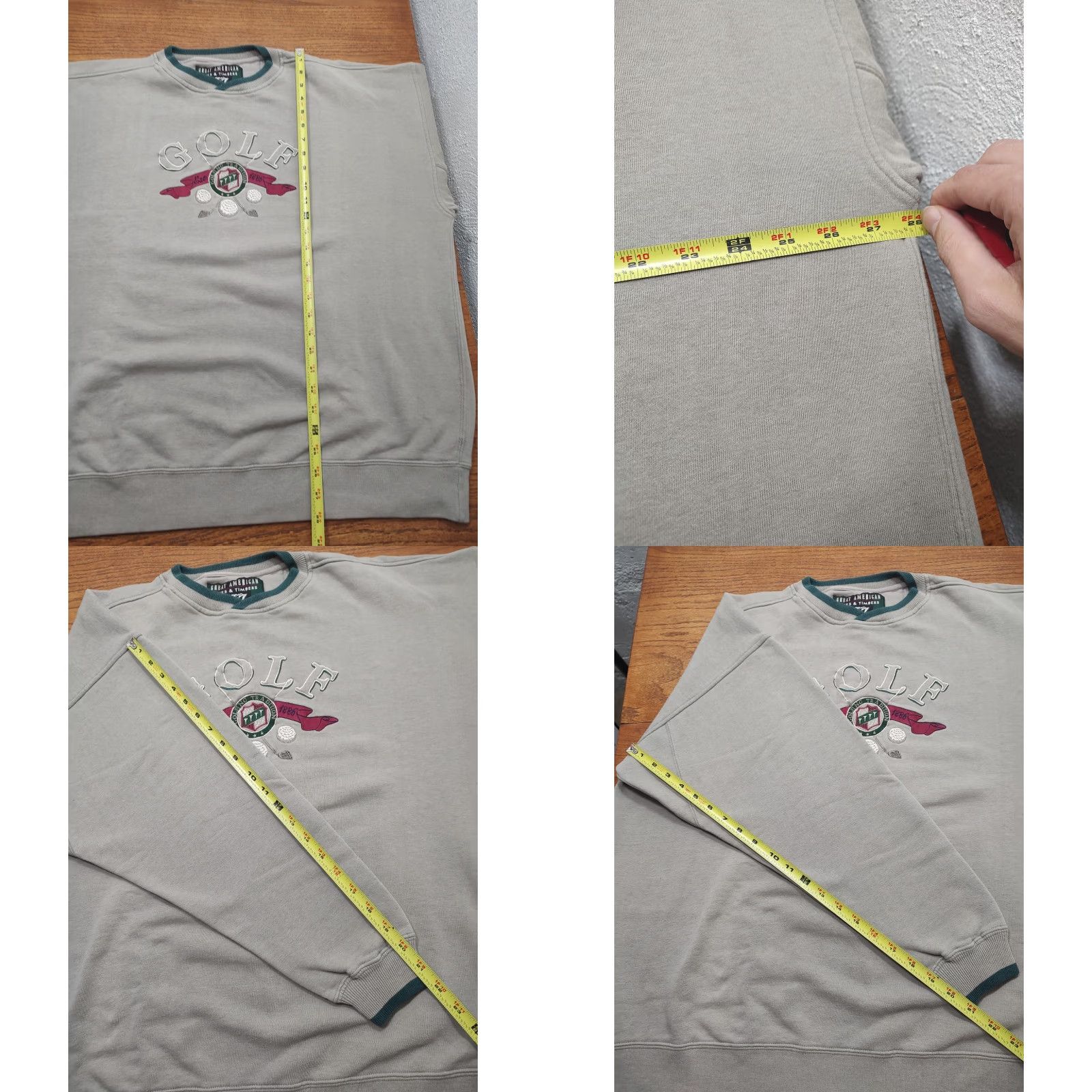 Lee VINTAGE Great American Golf Sweatshirt 2XL Mens Tan Brown Embroidered Crew Neck Pullover Sweatshirt Sports 90s Mens Size US XXL / EU 58 / 5 - 8 Thumbnail