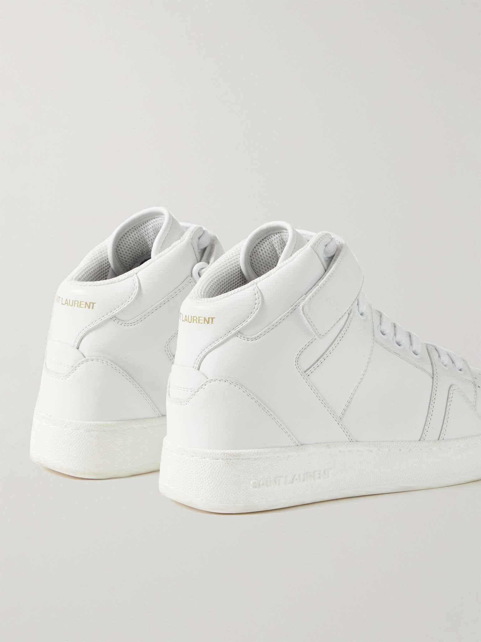 Saint Laurent Paris o1tr1nto0725 Lax Sneakers in Washed-Out Effect Leather White Size US 11.5 / EU 44-45 - 4 Thumbnail