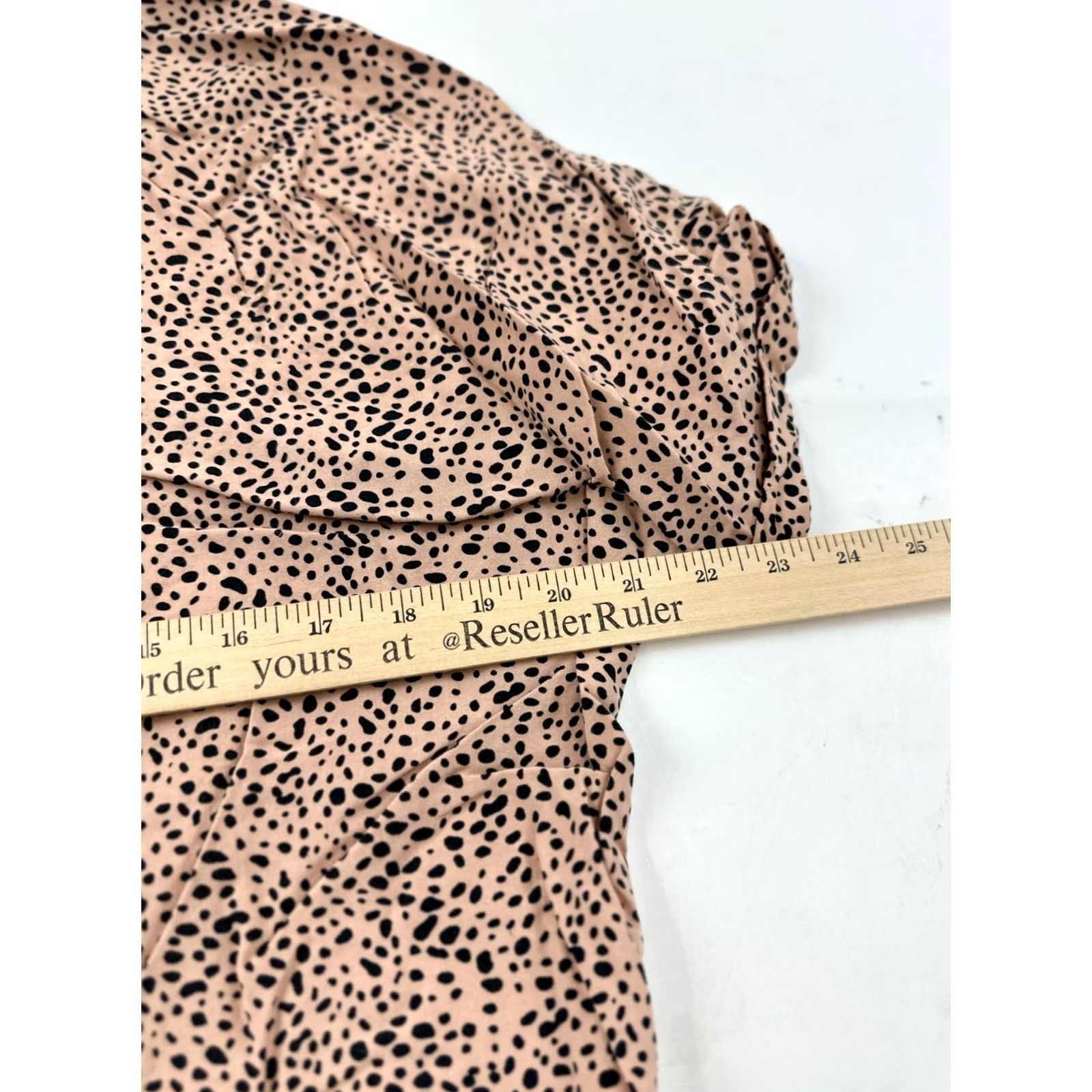 Vintage Milk & Honey Womens XL Tan Black Animal Print Crop Short Sleeve Button Up Size XL / US 12-14 / IT 48-50 - 8 Thumbnail