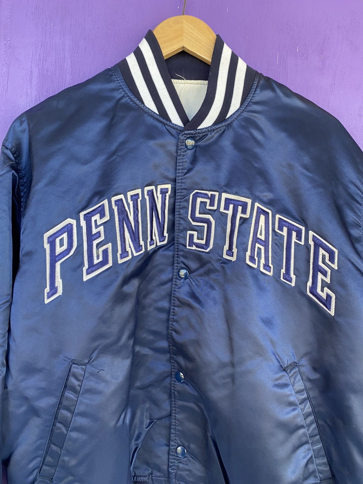 Starter Vintage 80s Starter Penn state Nittany lions satin jacket Size US XL / EU 56 / 4 - 3 Thumbnail