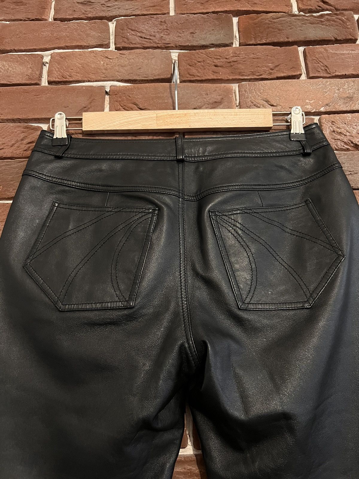 Genuine Leather Genuine Real Leather Black Pant Vintage Rock Punk Hype Y2k Size US 30 / EU 46 - 5 Thumbnail