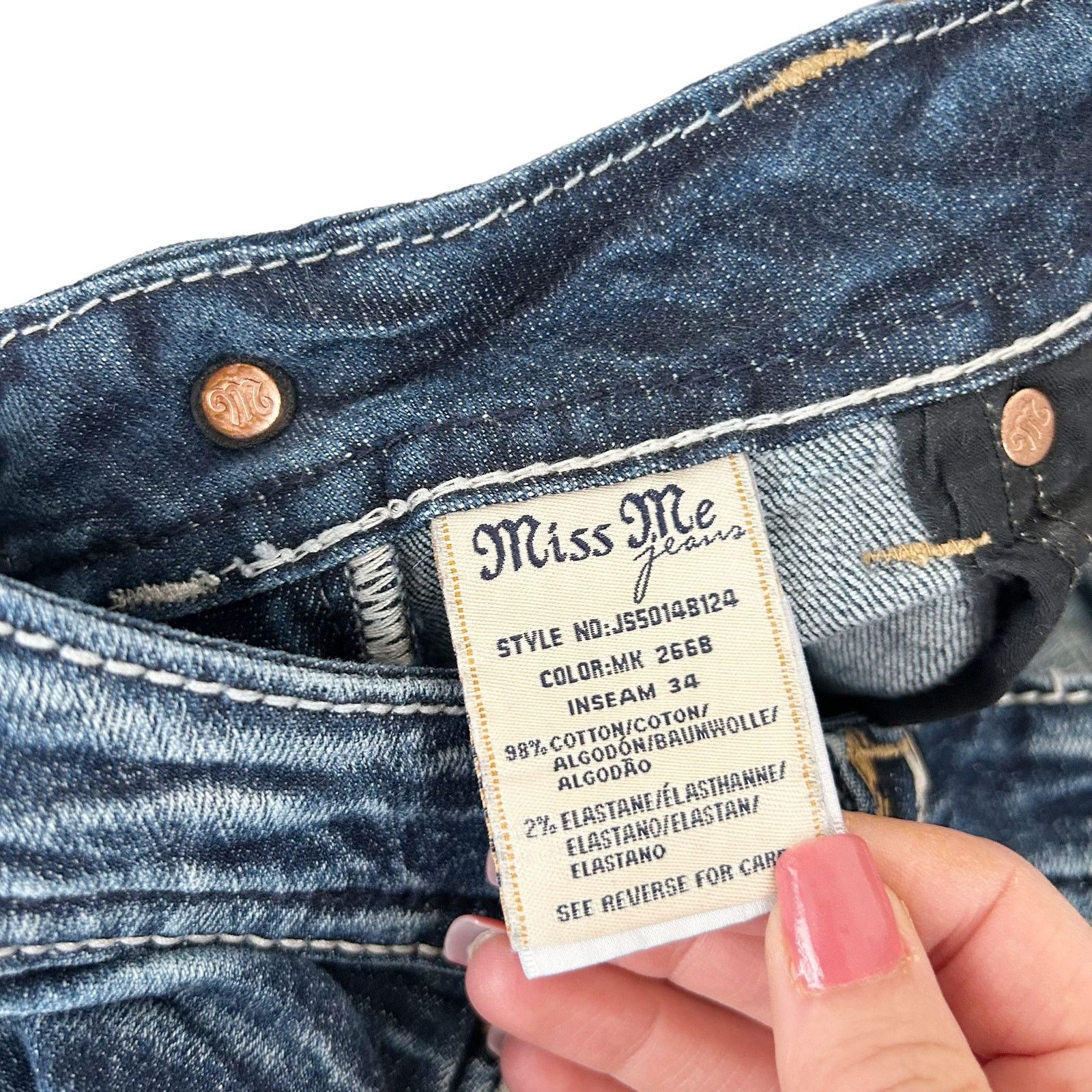 Miss Me Miss Me Signature Boot Cut Flap Pocket Jeans Sz 28 Size 28" / US 6 / IT 42 - 4 Thumbnail