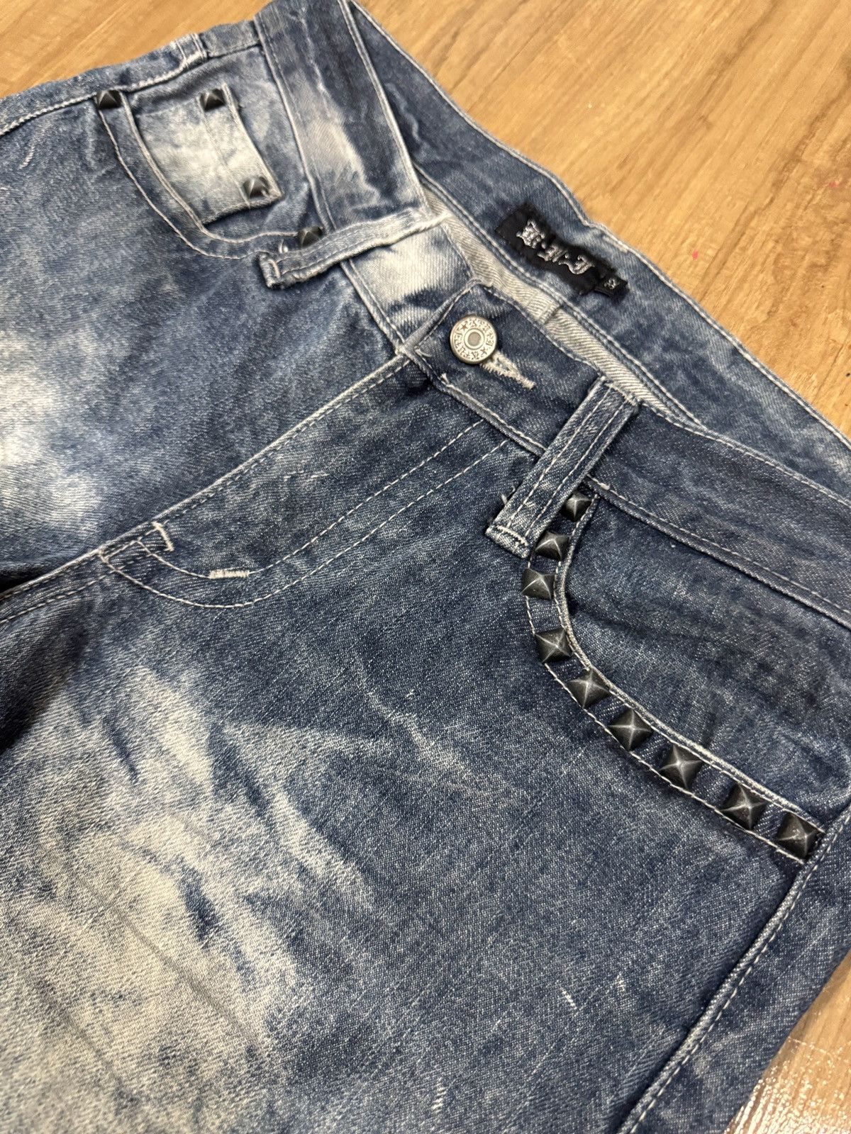 If Six Was Nine JAPANESE BRAND PUNK STYLE FLARE JEANS Size US 32 / EU 48 - 2 Thumbnail