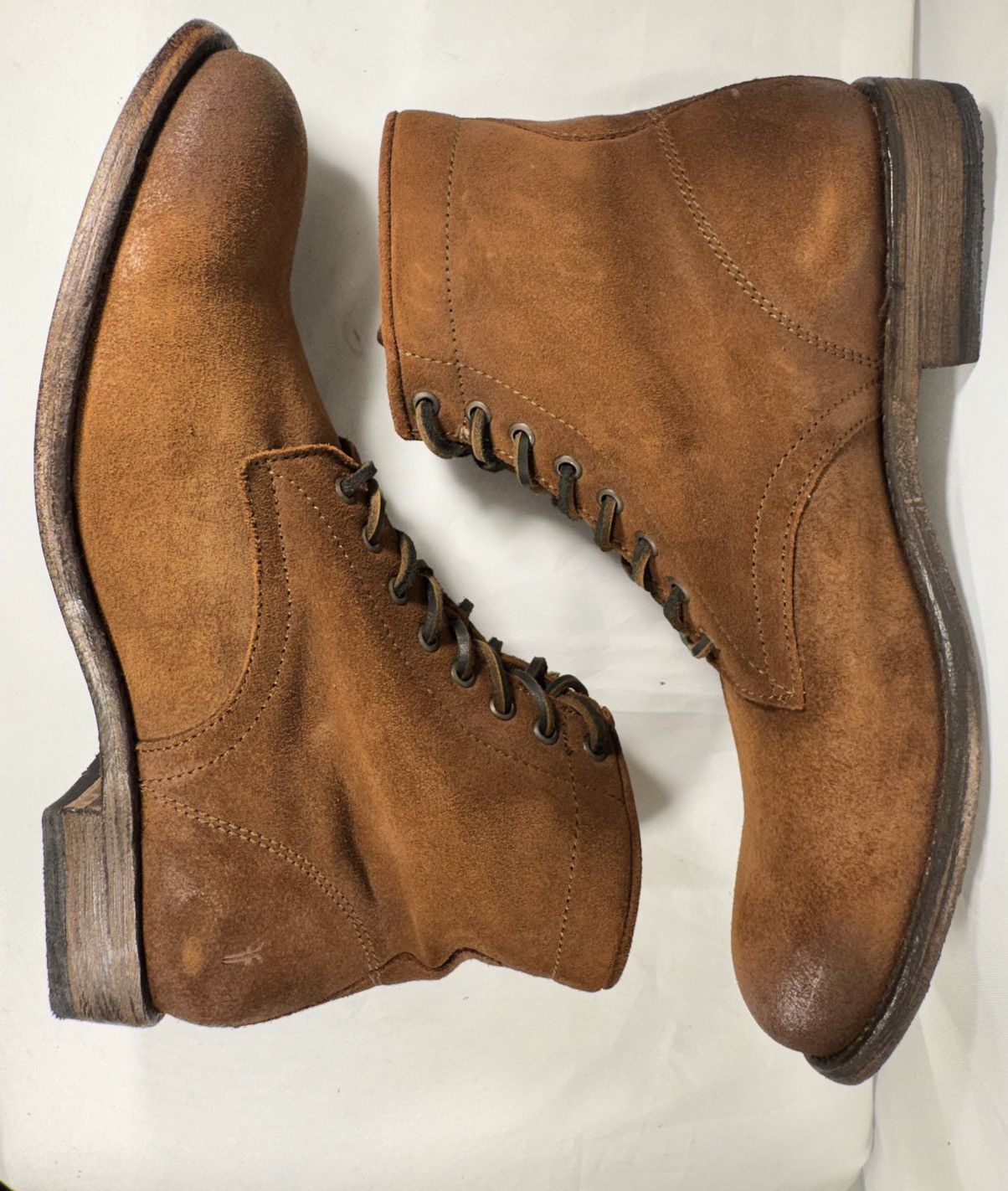 Frye FRYE Tyler Flex Lace Up Boots Brown Suede Size US 12 / EU 45 - 11 Thumbnail