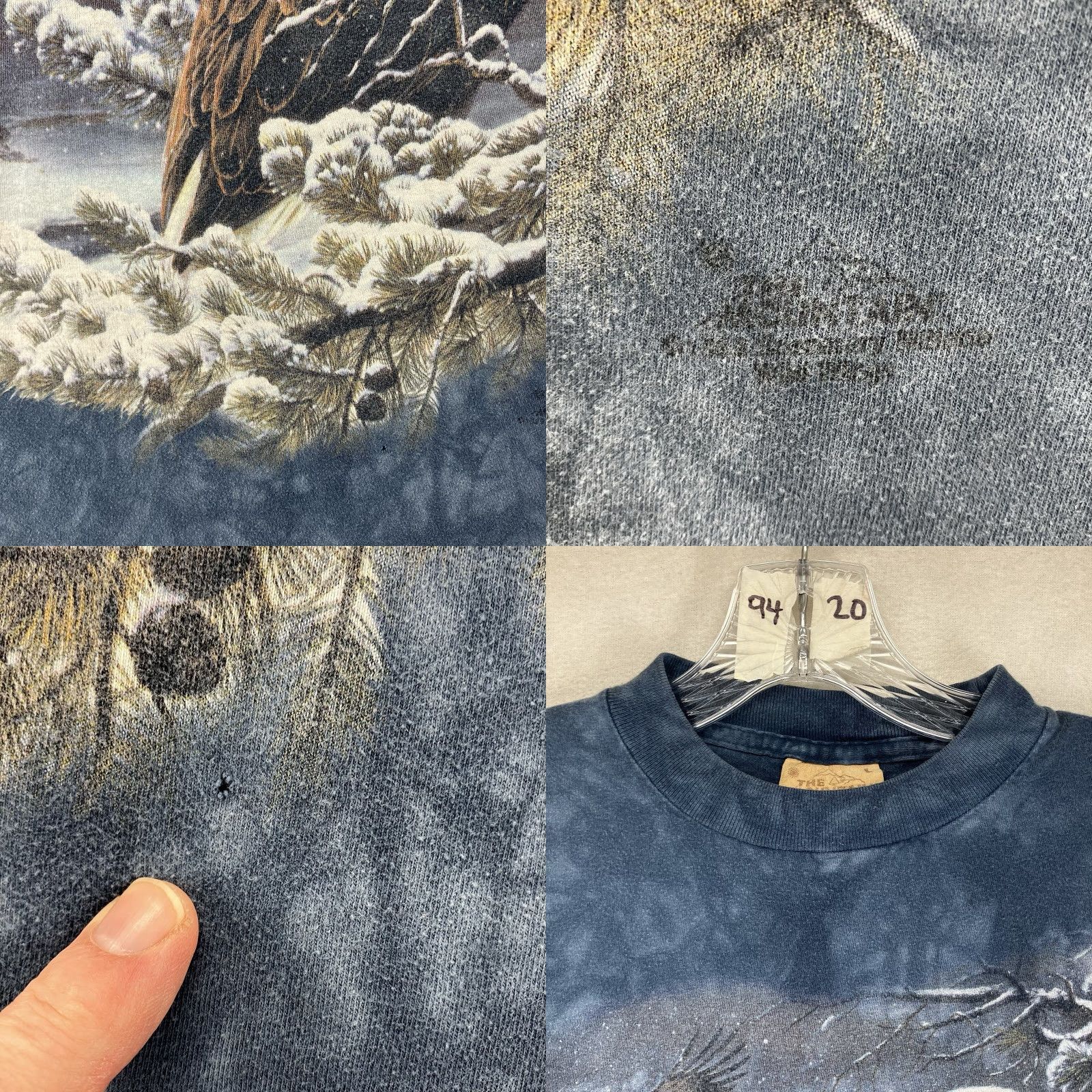 The Mountain Nature Shirt The Mountain Mens Large Bald Eagle Winter Scene Blue 90s Vintage Graphic Print Tshirt Crew Neck Short Sleeve Cotton Size US L / EU 52-54 / 3 - 8 Thumbnail