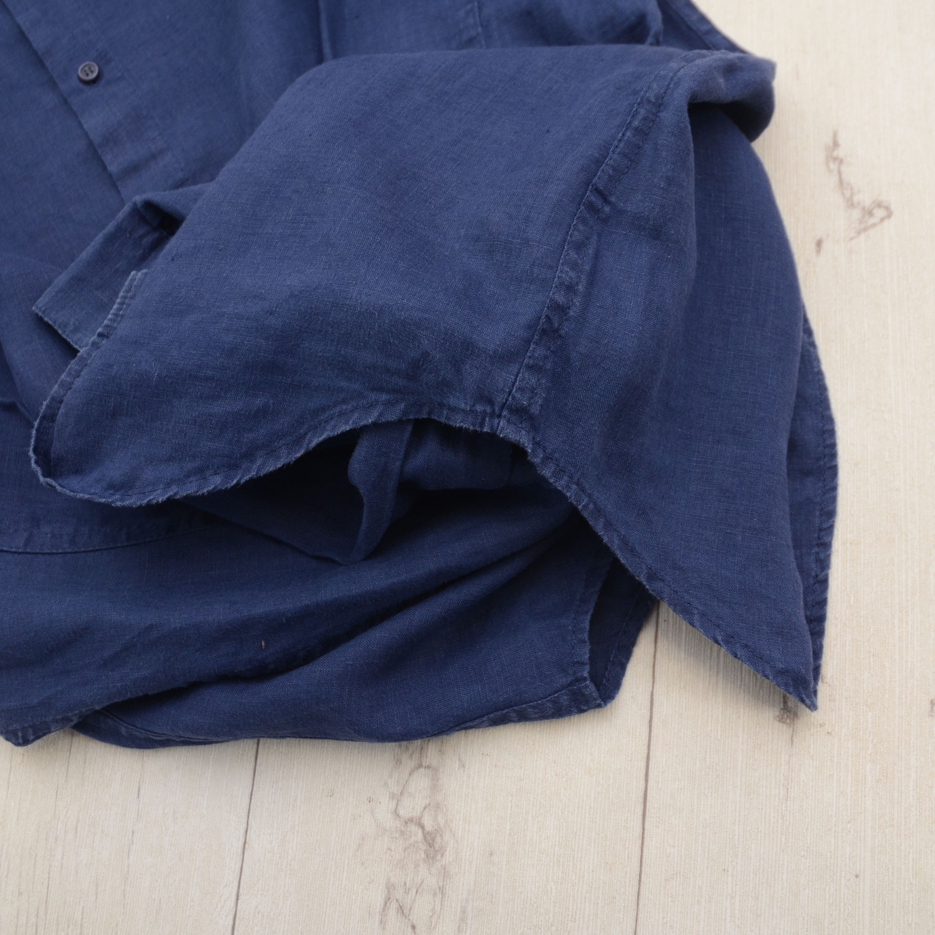 Cos COS Mandarin Collar Hemp Shirt Navy Blue Size S Sustainable Size US S / EU 44-46 / 1 - 8 Thumbnail