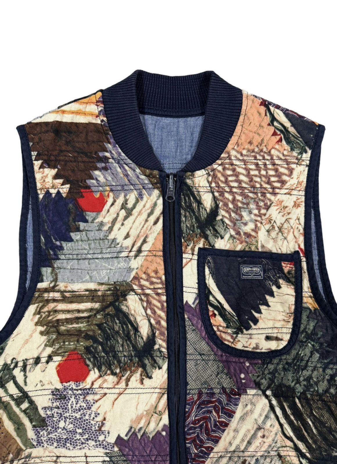 Denim & Supply Ralph Lauren × RRL Ralph Lauren Ralph Lauren Vest Jacket Southwestern Najavo Patchwork Ranch Size 42S - 3 Thumbnail