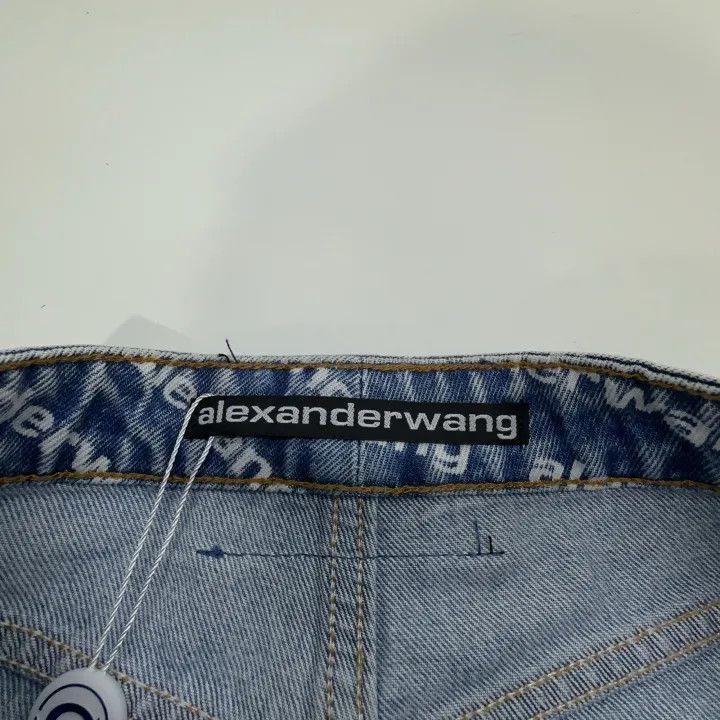 Alexander Wang Alexander Wang Logo Print Denim Shorts for Women - Size 25" / US 0 / IT 36 - 4 Thumbnail