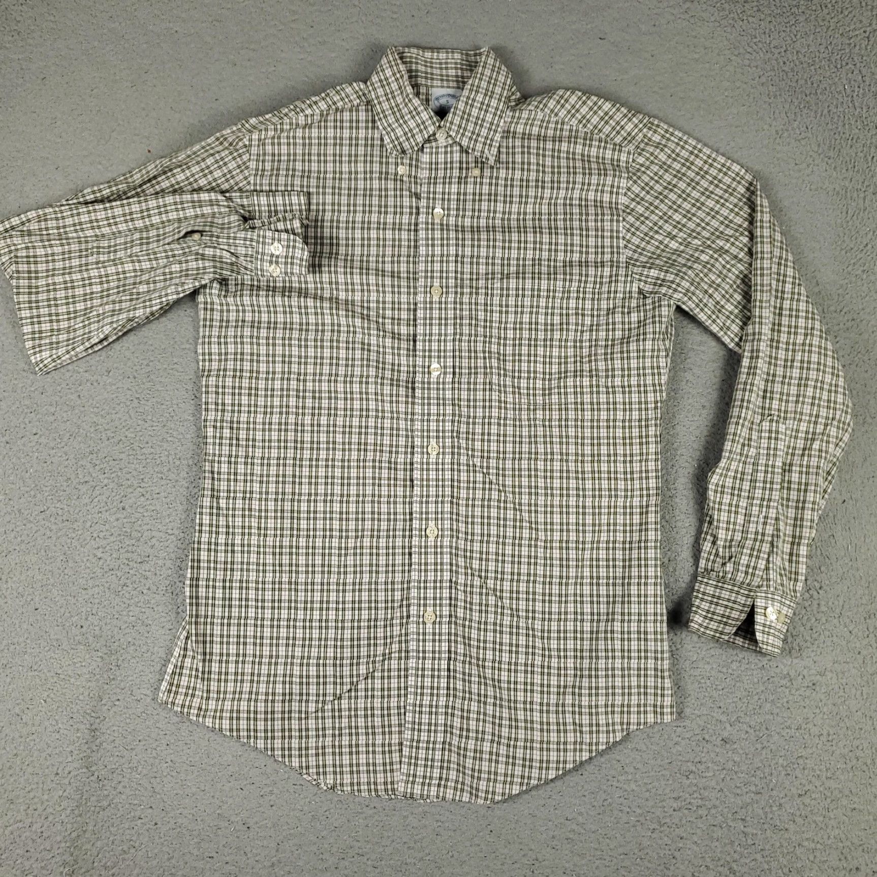 Brooks Brothers VINTAGE Brooks Brothers Shirt Men Small Plaid Cotton Slim Fit Button-Down Non-Iron Dress Shirt Size 36R - 2 Thumbnail