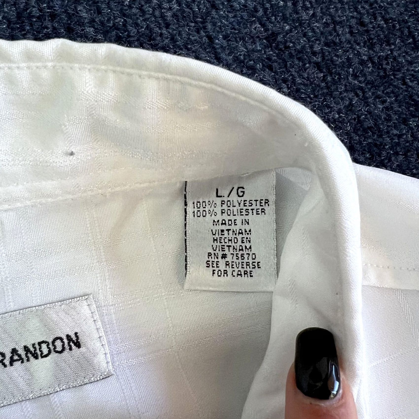 Vintage VINTAGE Michael Brandon Shirt Mens Large White Solid Short Sleeve Button Up Size US L / EU 52-54 / 3 - 4 Thumbnail
