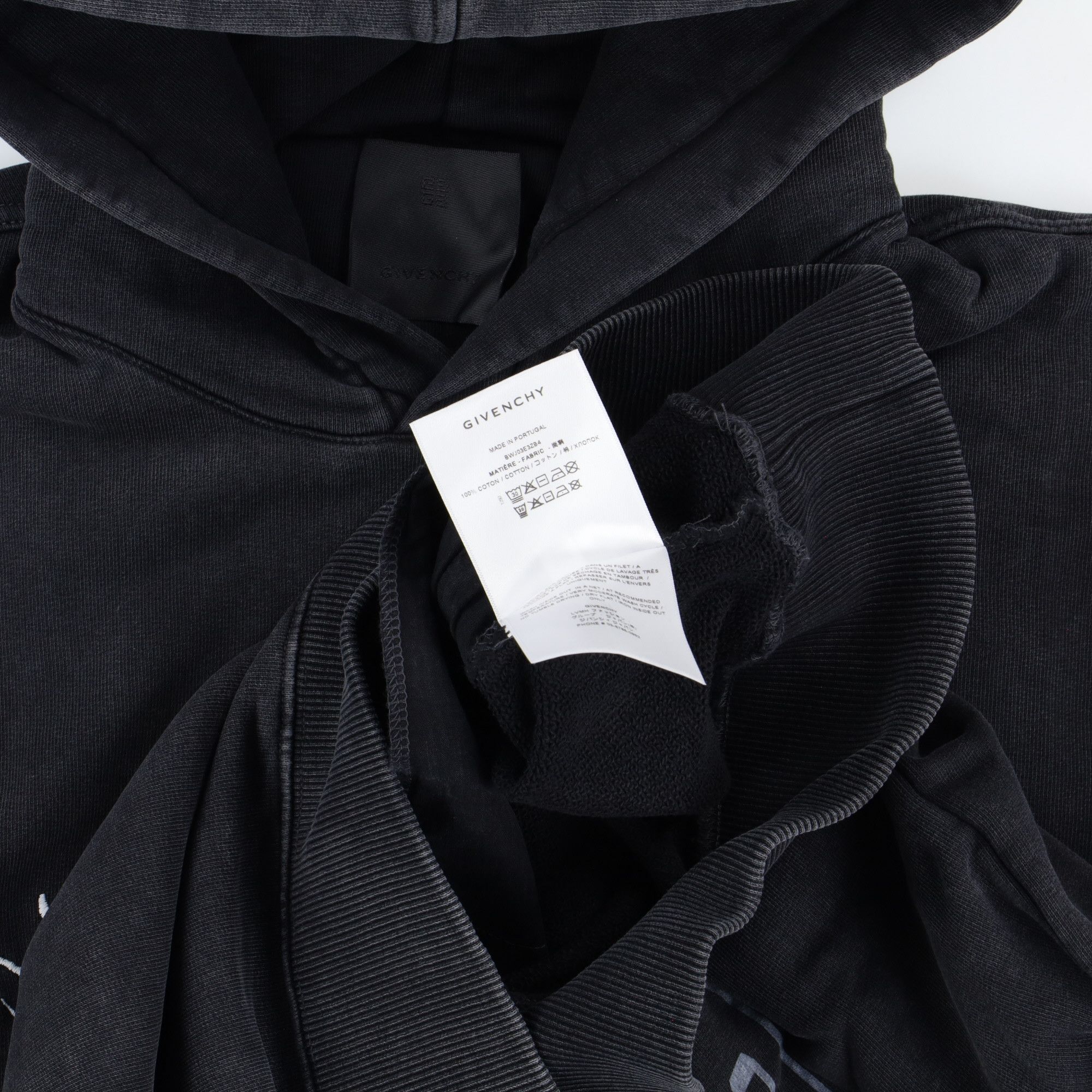 Givenchy Washed Black Embroidered Multi Logo Oversized Hoodie Size US S / EU 44-46 / 1 - 7 Thumbnail