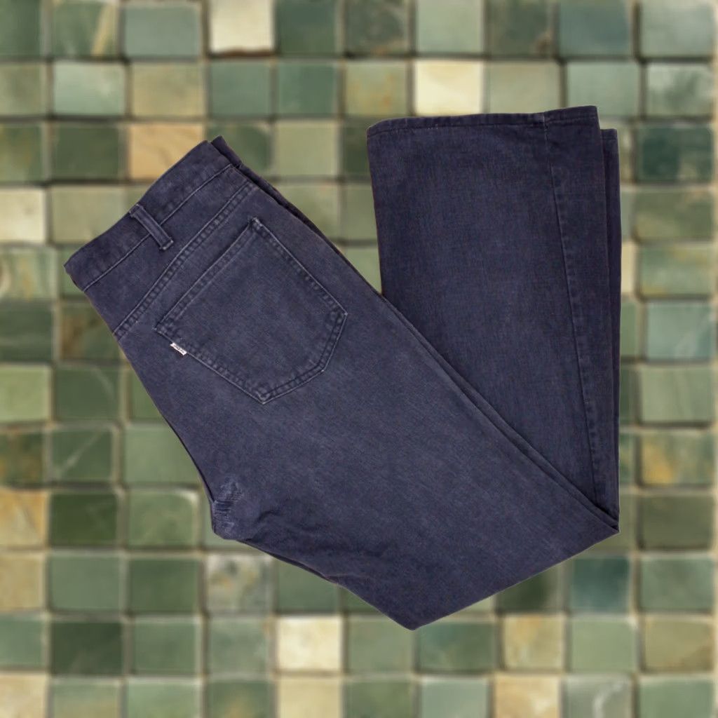 Levi's Levi's Men’s VTG 1960s 1970s Dark Blue Big E Button Fly Flared Pants 37x31.5 Regular Blue 60s 70s Levi's Pants Mens Size US 37 - 1 Thumbnail