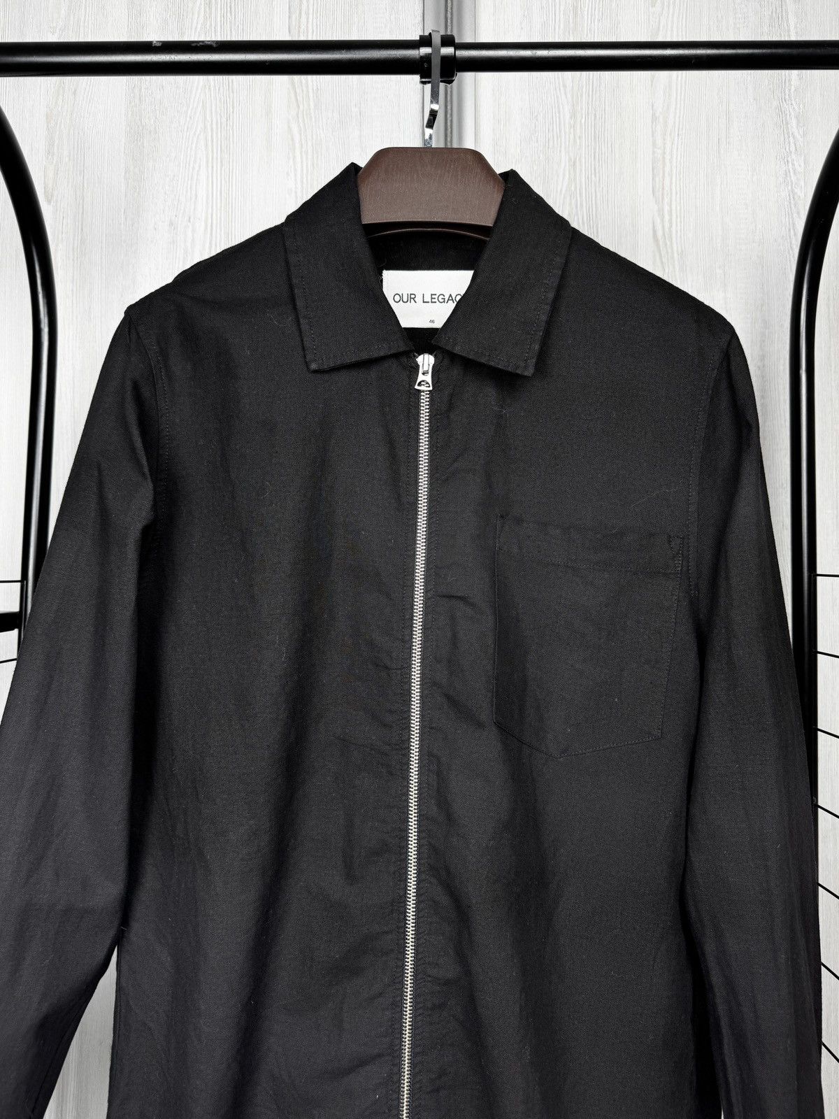 Our Legacy Our Legacy Zip Shirt Washed Black Cotton-Linen size 46 Size US S / EU 44-46 / 1 - 3 Thumbnail