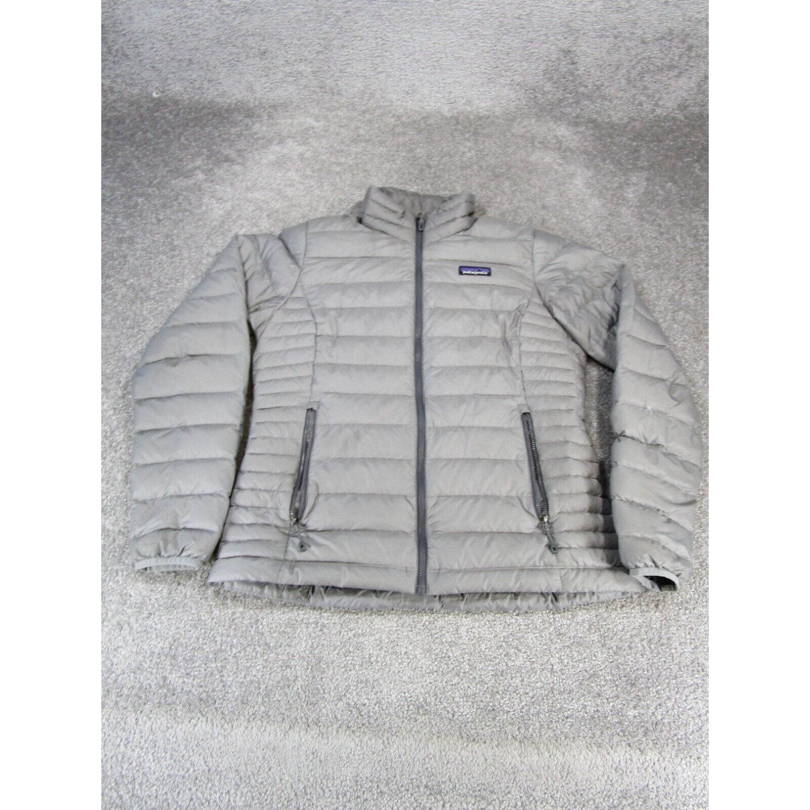 image of Patagonia Jacket Womens Small Gray Down Sweater Puffer Read in White