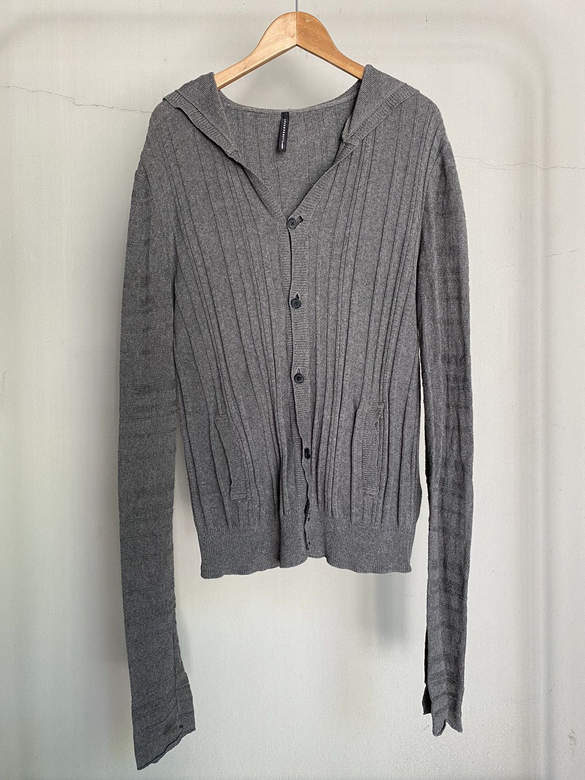 Neil Barrett BLACKBARRETT By Neil Barrett Dark Gray Knit Hoodie Cardigan Size US M / EU 48-50 / 2 - 14 Thumbnail
