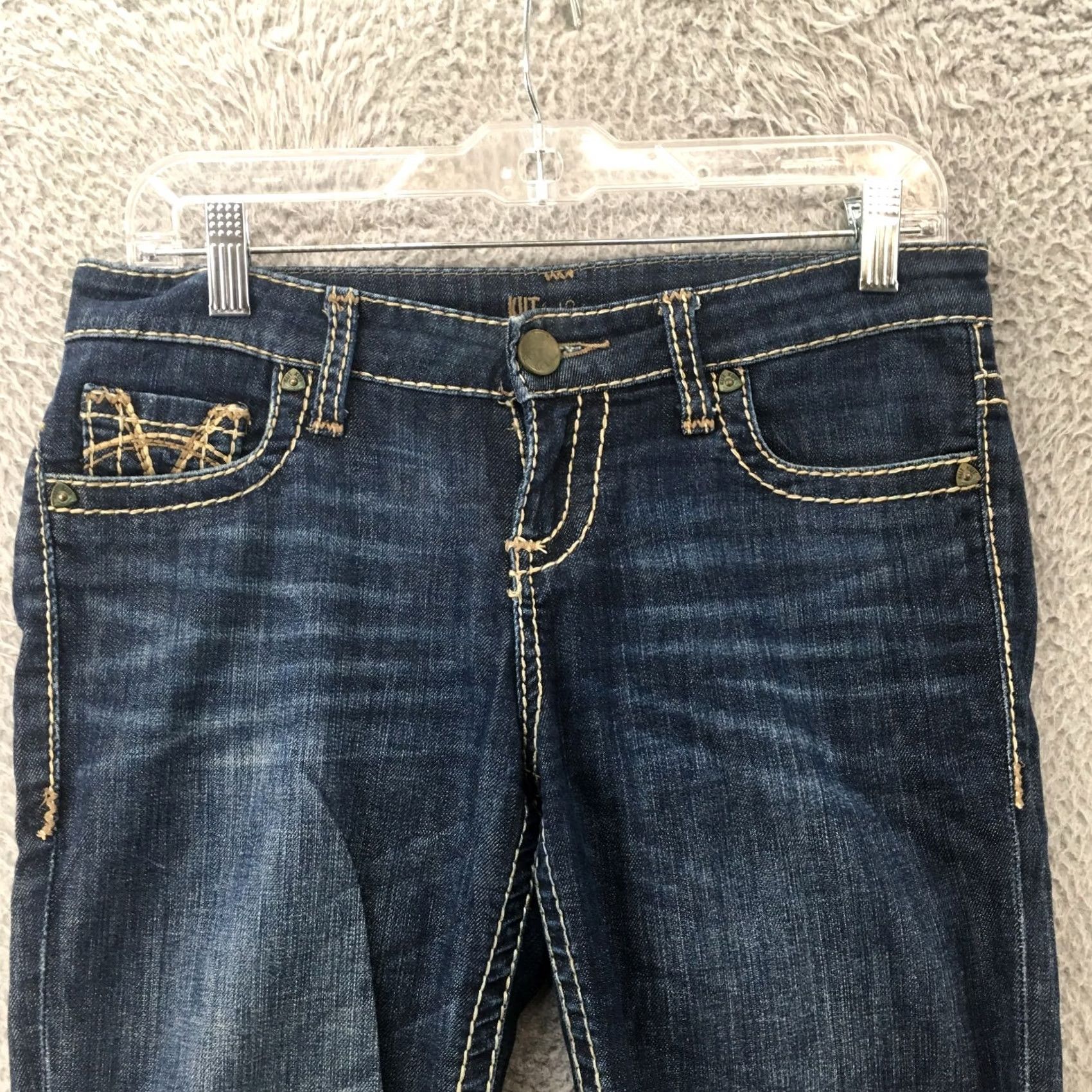 Vintage KUT from the Kloth Skinny Jeans Womens 2 Blue Denim Low Rise Dark Wash Zip Fly Jeans Size 26" / US 2 / IT 38 - 2 Thumbnail