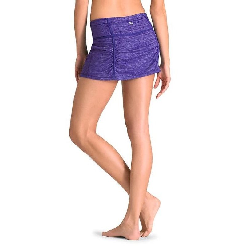 Athleta Athleta Hatha Yoga Skort Black Ruched Skirt Built in Shorts Size 25" / US 0 / IT 36 - 8 Thumbnail