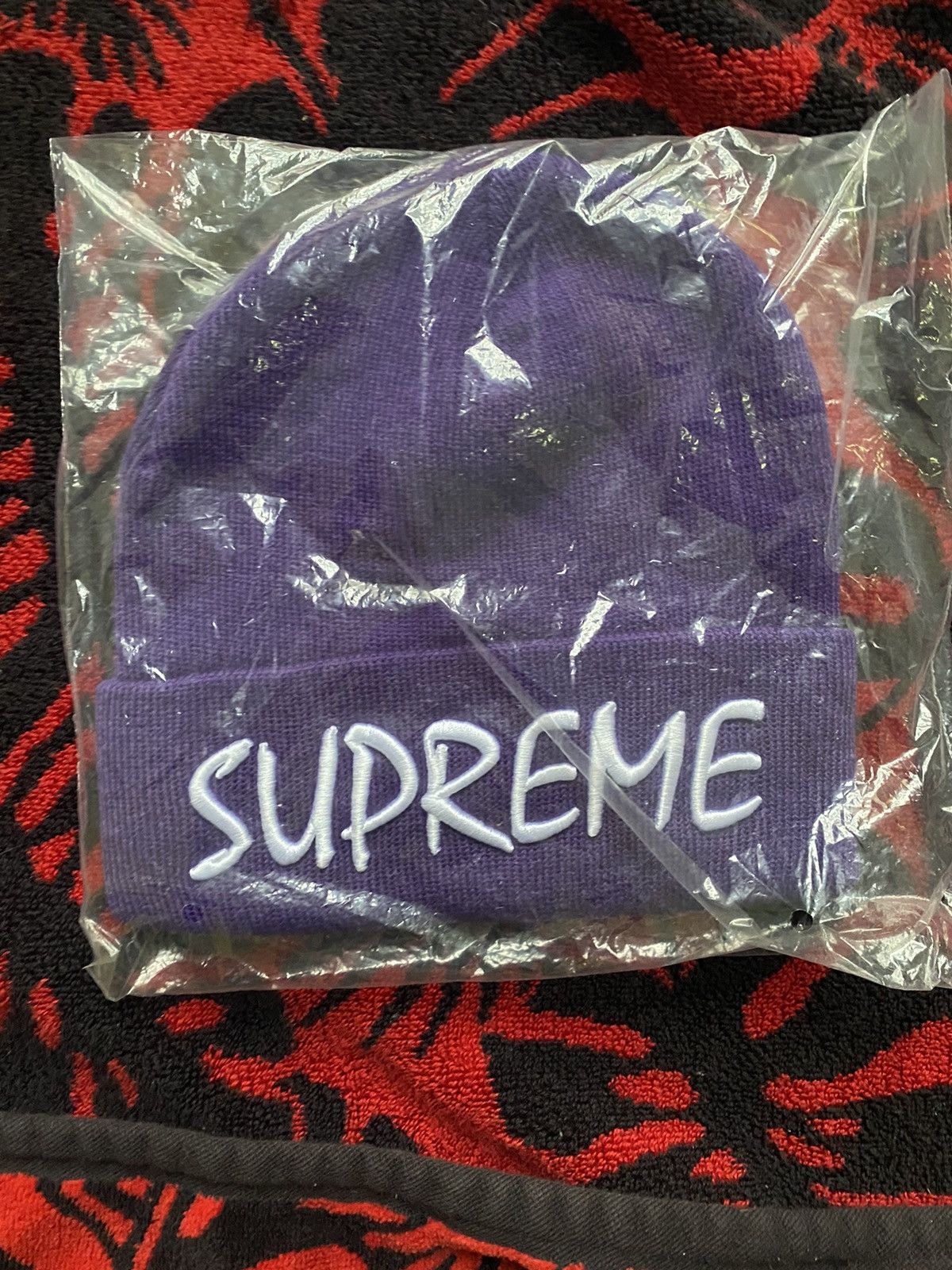 image of Supreme Ftp Beanie (Ss21) in Purple, Men's