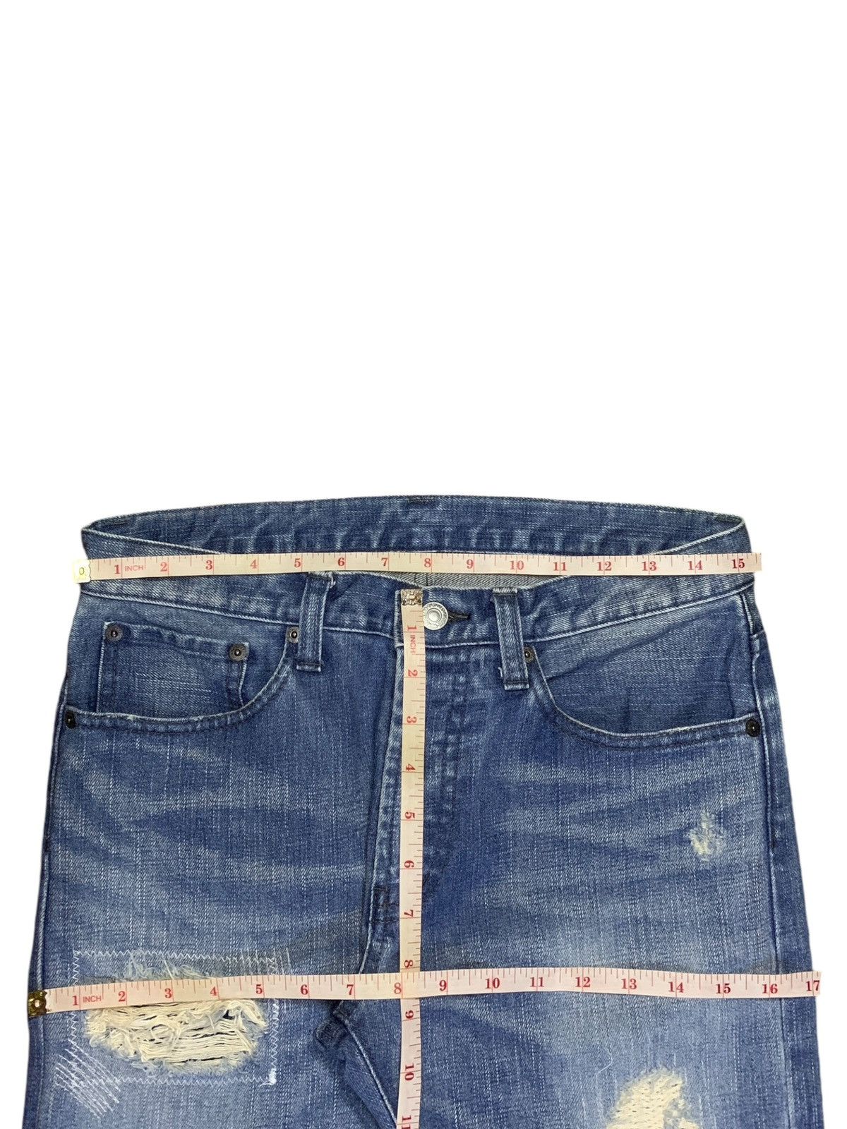 Takeo Kikuchi SALES🔥Vintage Takeo Kikuchi Faded Wash Rip Patched Jeans Size US 31 - 11 Thumbnail