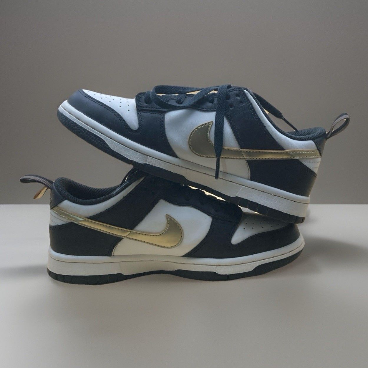 Nike Nike Dunk Low Black White Off Noir Gold Size 5.5 Womens Size US 7 / IT 37 - 1 Thumbnail