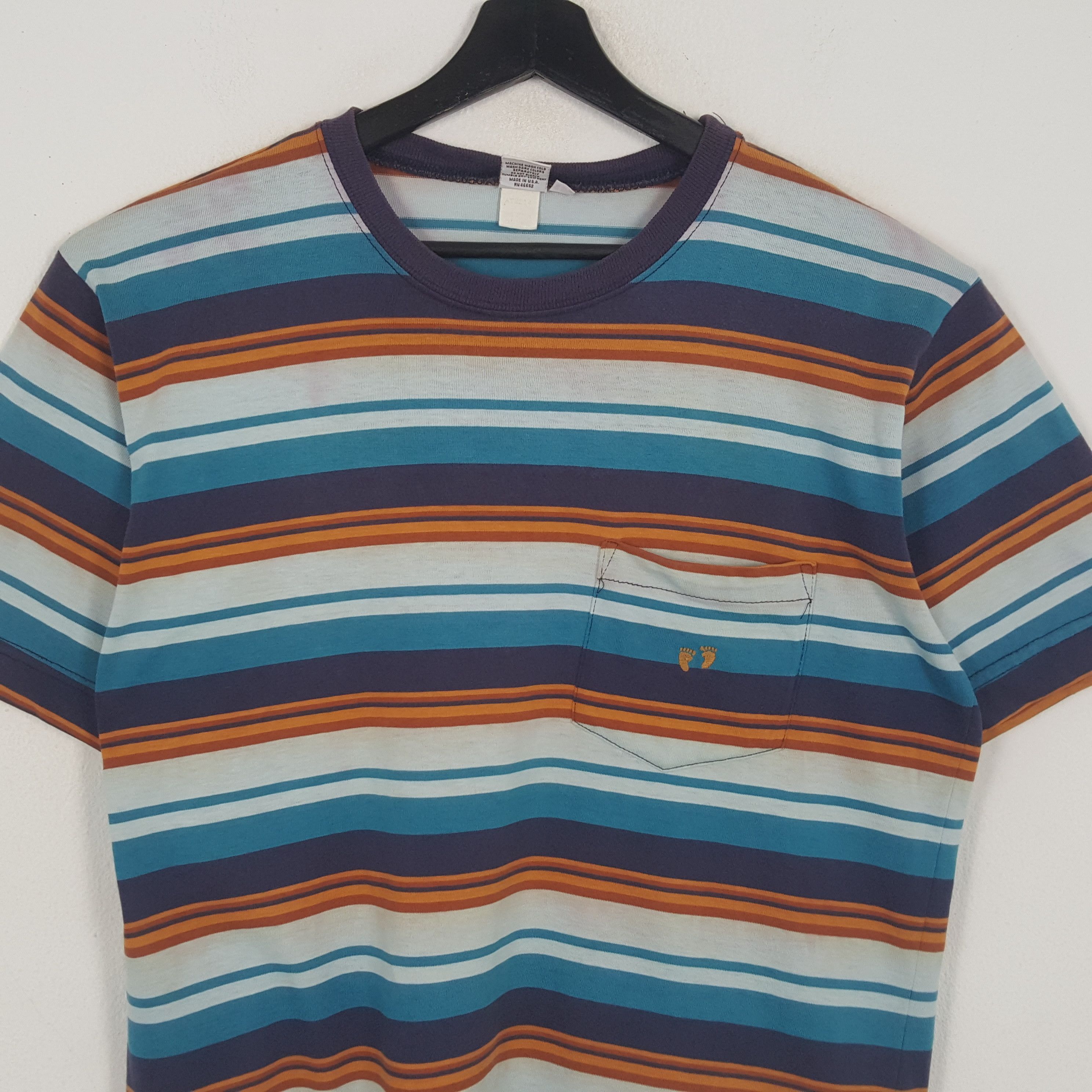 Hang Ten × Vintage HANG TEN Small Logo Pocket Stripes Design Tshirt Size US L / EU 52-54 / 3 - 2 Thumbnail