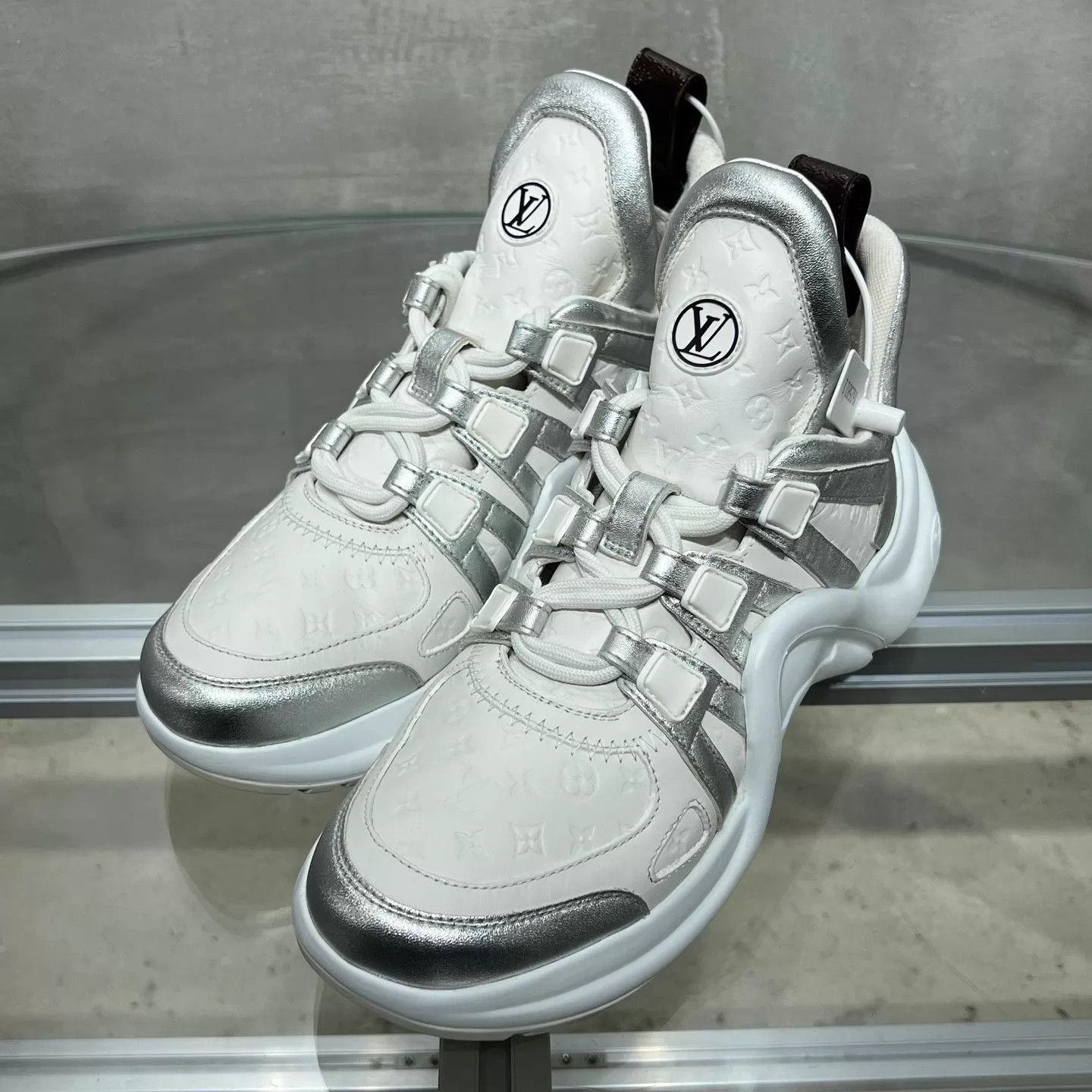Louis Vuitton LV Silver Monogram Full Print Dad Sneaker UK3 Size US 5.5 / IT 35.5 - 2 Thumbnail