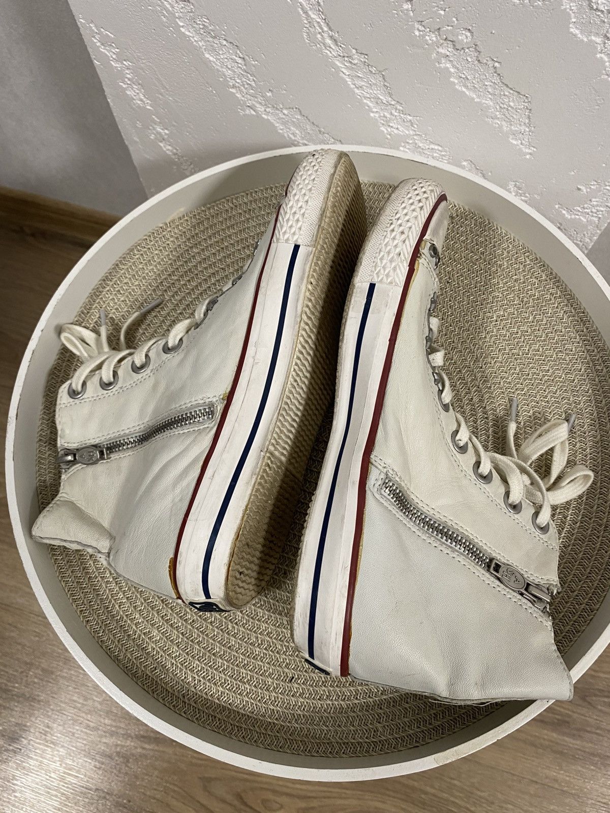 ASH Ash Victim White Leather Studded High Top Punk Goth Shoes 38 Size US 8 / IT 38 - 6 Thumbnail